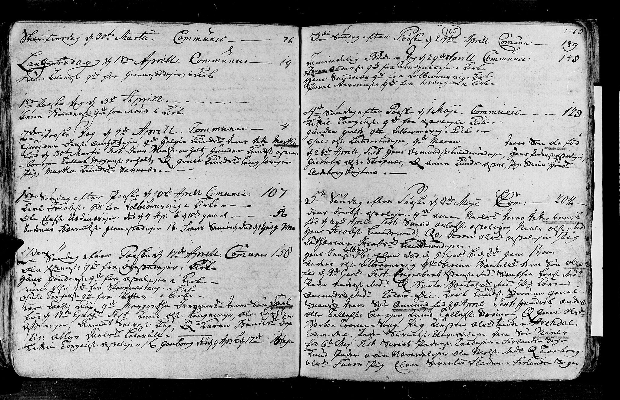 Øyestad sokneprestkontor, AV/SAK-1111-0049/F/Fa/L0006: Parish register (official) no. A 6, 1758-1776, p. 105