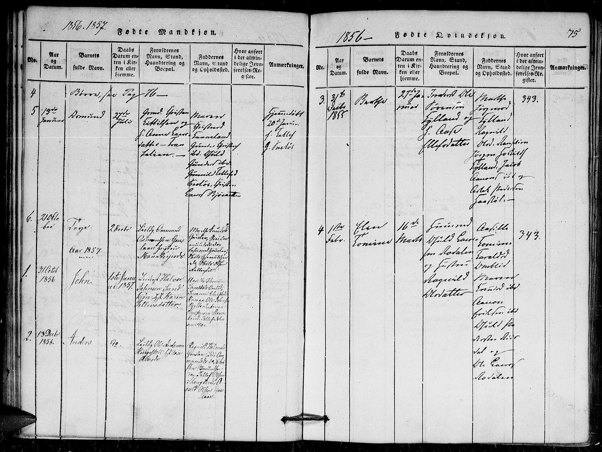 Herefoss sokneprestkontor, AV/SAK-1111-0019/F/Fa/Faa/L0001: Parish register (official) no. A 1, 1816-1860, p. 75