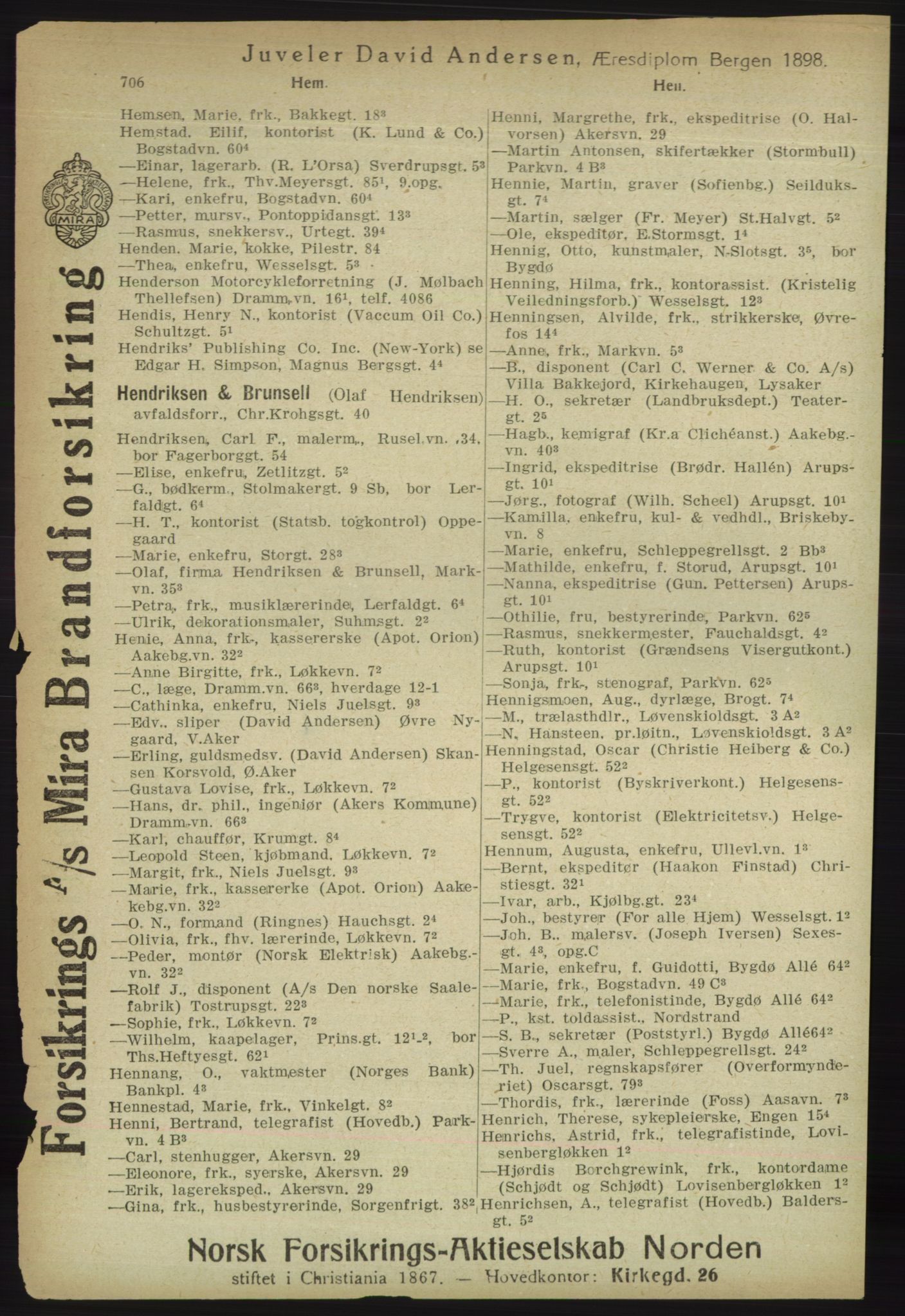 Kristiania/Oslo adressebok, PUBL/-, 1918, p. 731