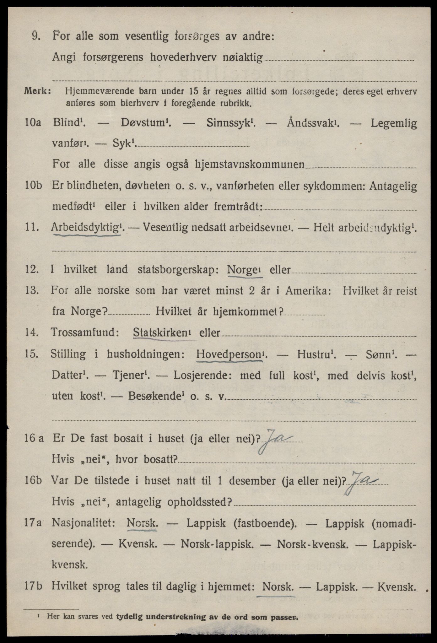 SAT, 1920 census for Klæbu, 1920, p. 903