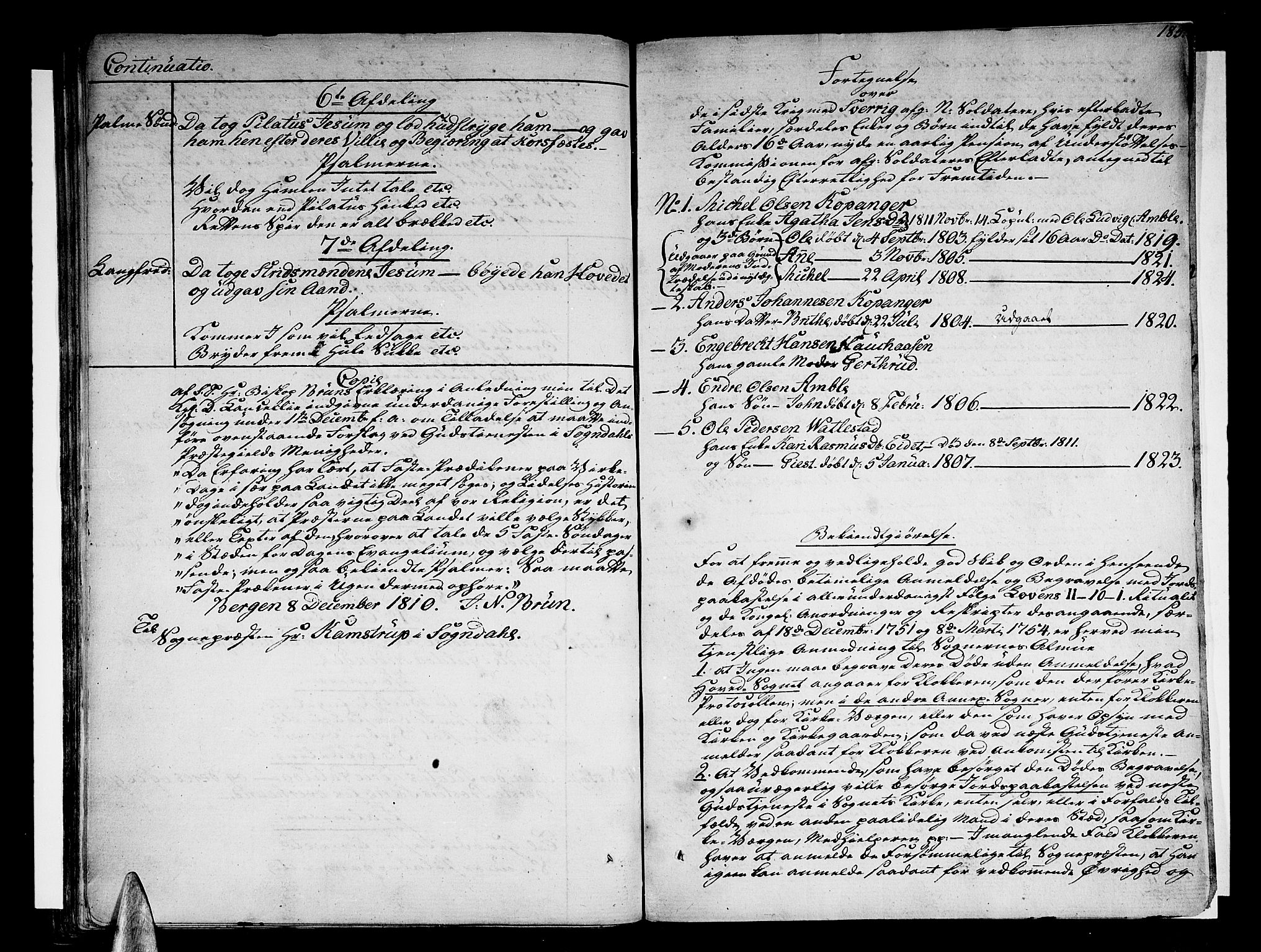 Sogndal sokneprestembete, SAB/A-81301/H/Haa/Haaa/L0009: Parish register (official) no. A 9, 1809-1821, p. 185