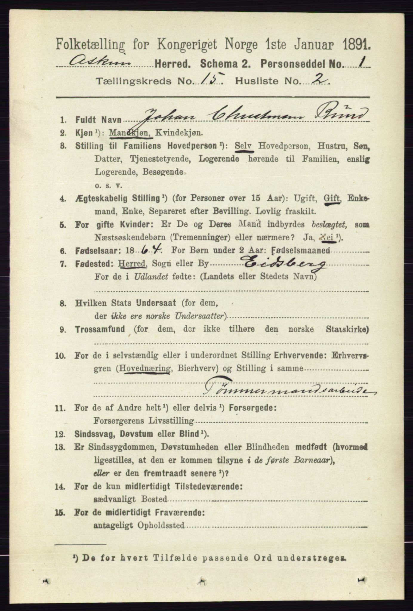 RA, 1891 census for 0124 Askim, 1891, p. 2438