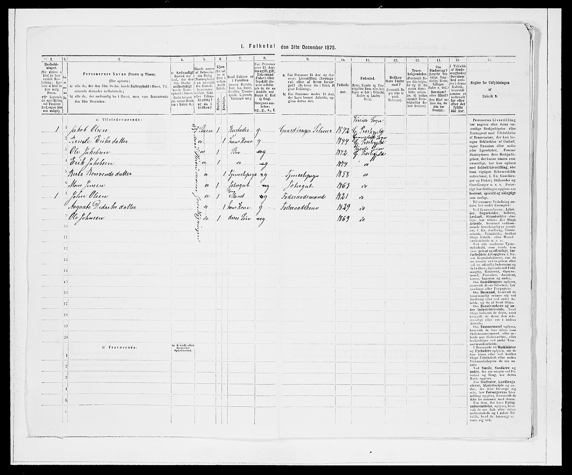 SAB, 1875 Census for 1445P Gloppen, 1875, p. 583