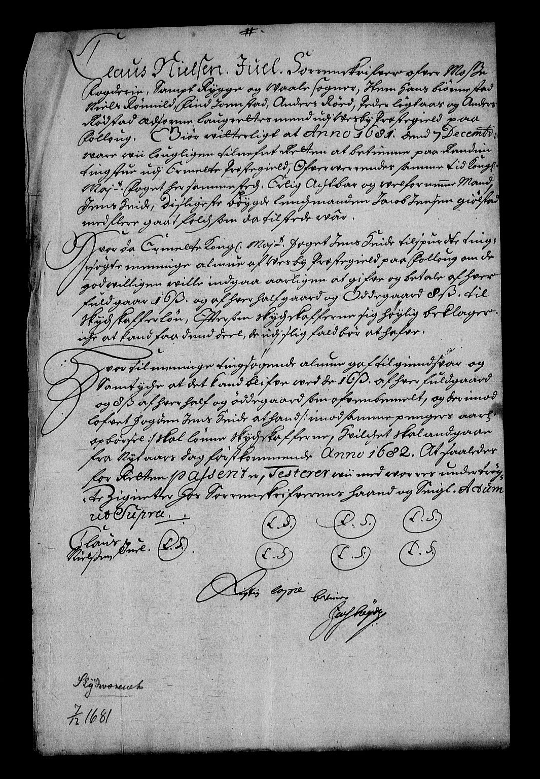 Stattholderembetet 1572-1771, RA/EA-2870/Af/L0002: Avskrifter av vedlegg til originale supplikker, nummerert i samsvar med supplikkbøkene, 1687-1689, p. 268