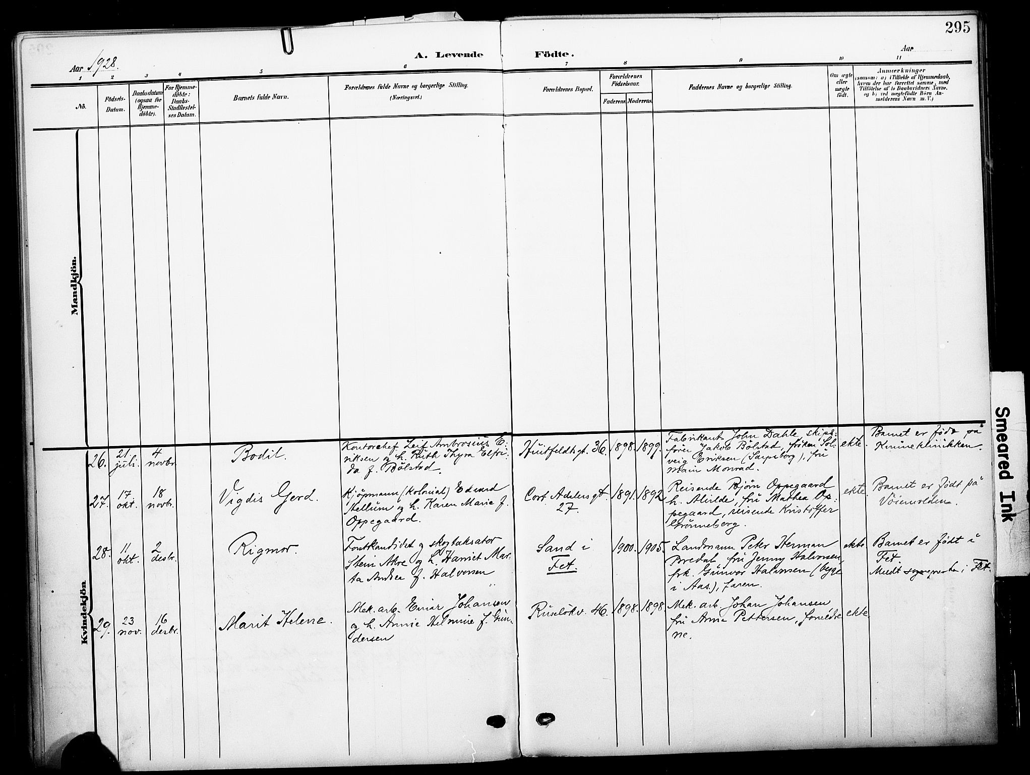 Johannes prestekontor Kirkebøker, AV/SAO-A-10852/F/Fa/L0009: Parish register (official) no. 9, 1905-1929, p. 295