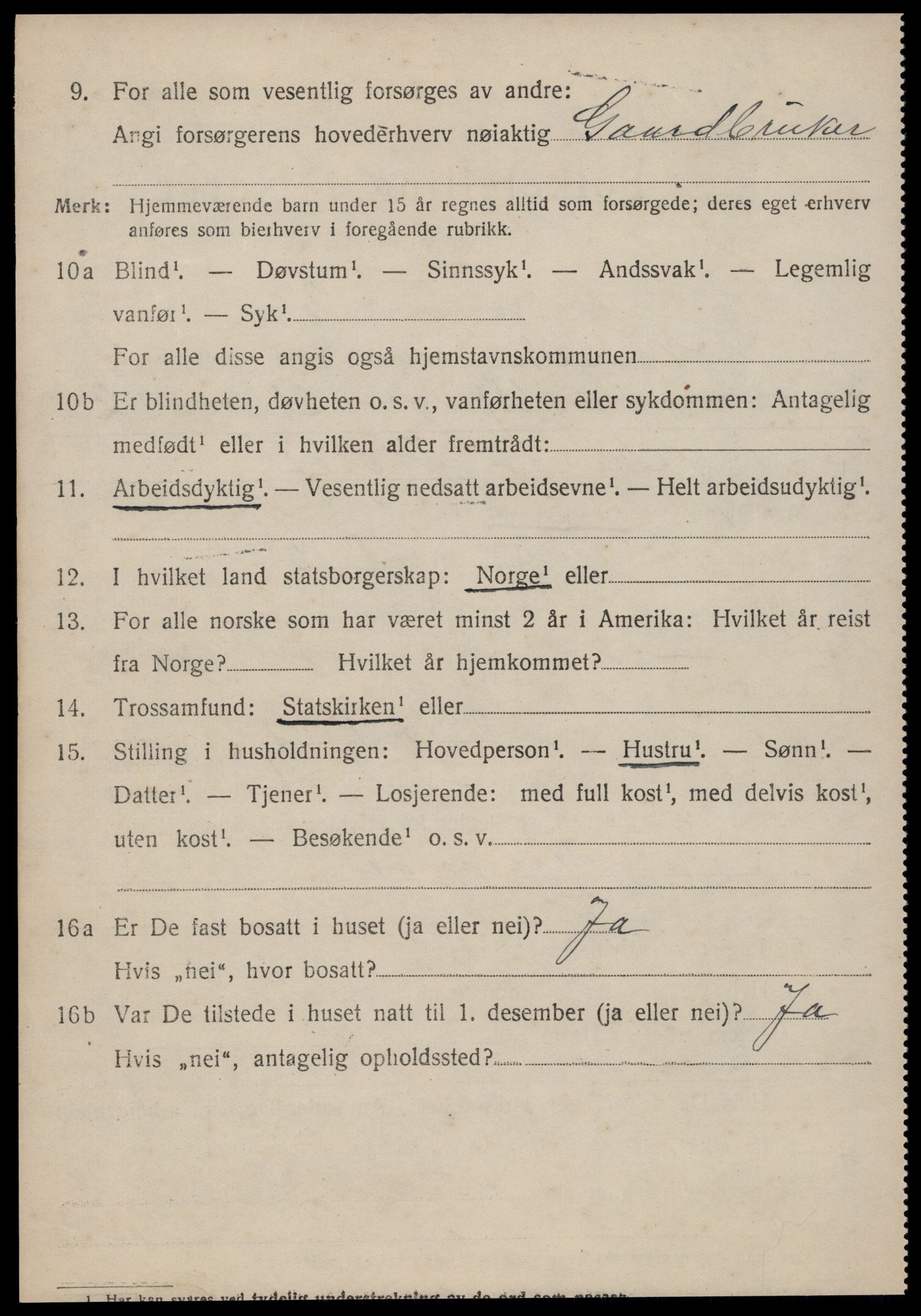 SAT, 1920 census for Nesset, 1920, p. 2199