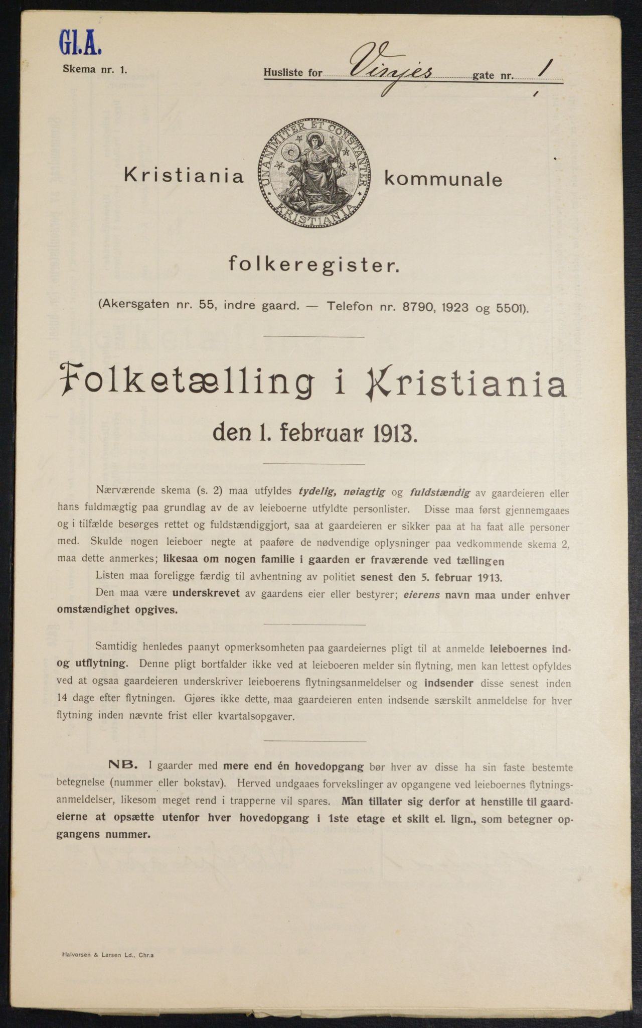 OBA, Municipal Census 1913 for Kristiania, 1913, p. 123573