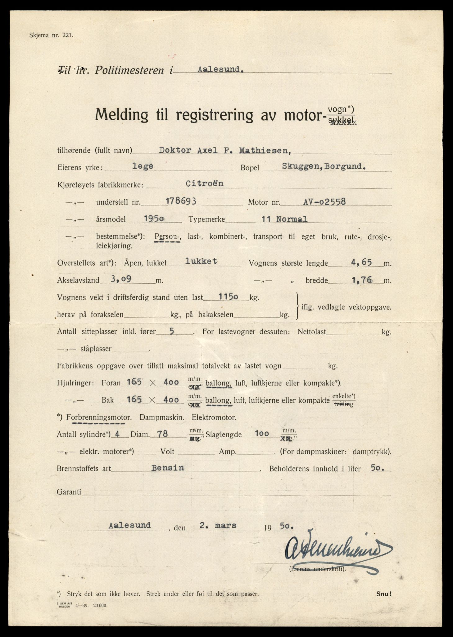 Møre og Romsdal vegkontor - Ålesund trafikkstasjon, AV/SAT-A-4099/F/Fe/L0001: Registreringskort for kjøretøy T 3 - T 127, 1927-1998, p. 709