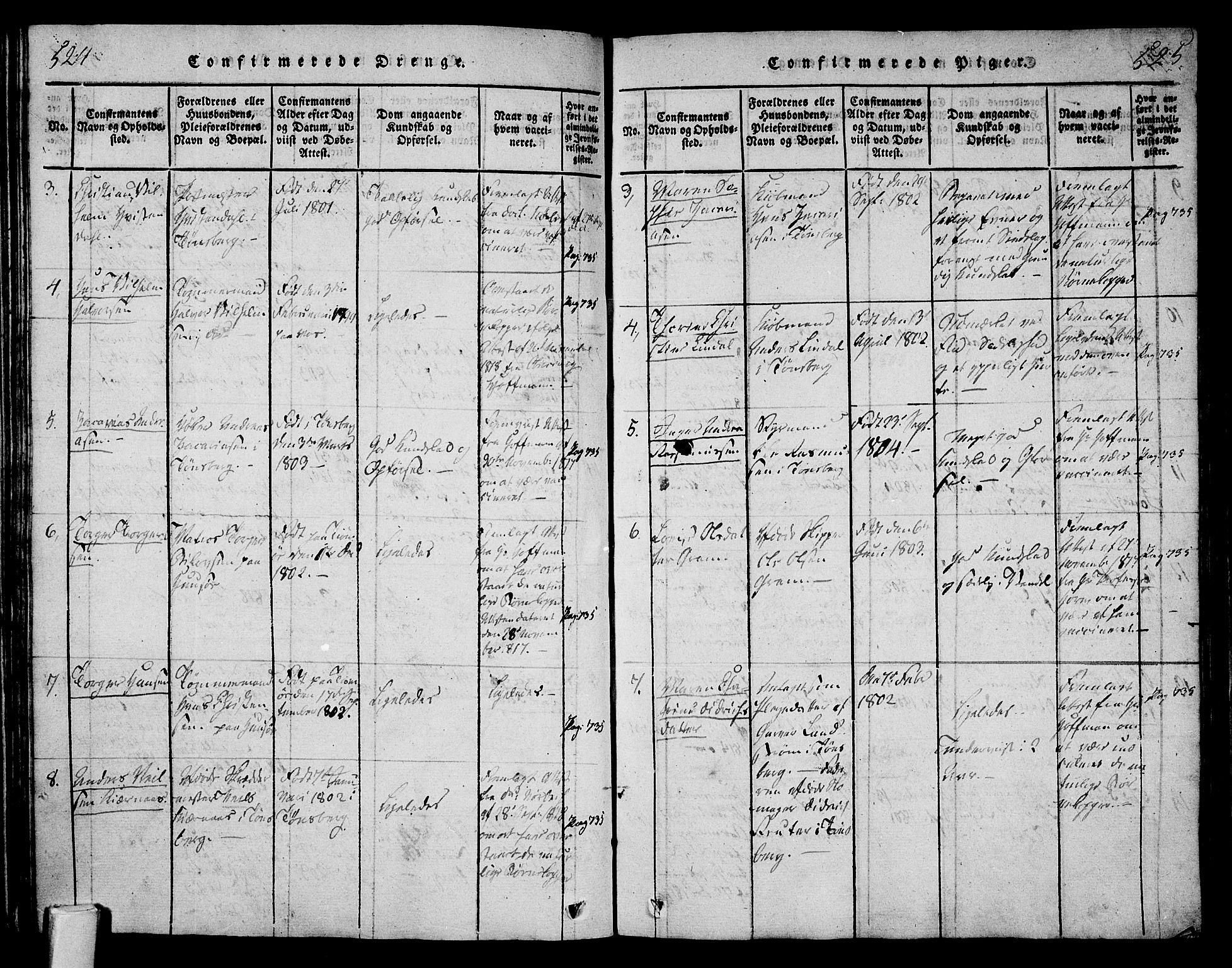 Tønsberg kirkebøker, AV/SAKO-A-330/F/Fa/L0004: Parish register (official) no. I 4, 1813-1826, p. 524-525