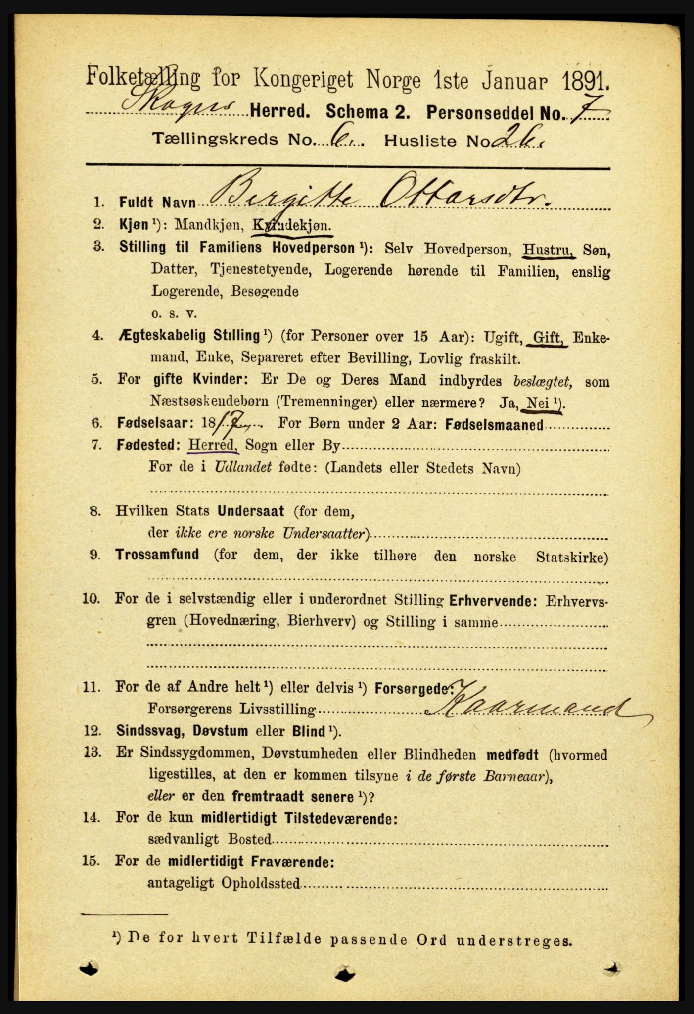 RA, 1891 census for 1719 Skogn, 1891, p. 3614