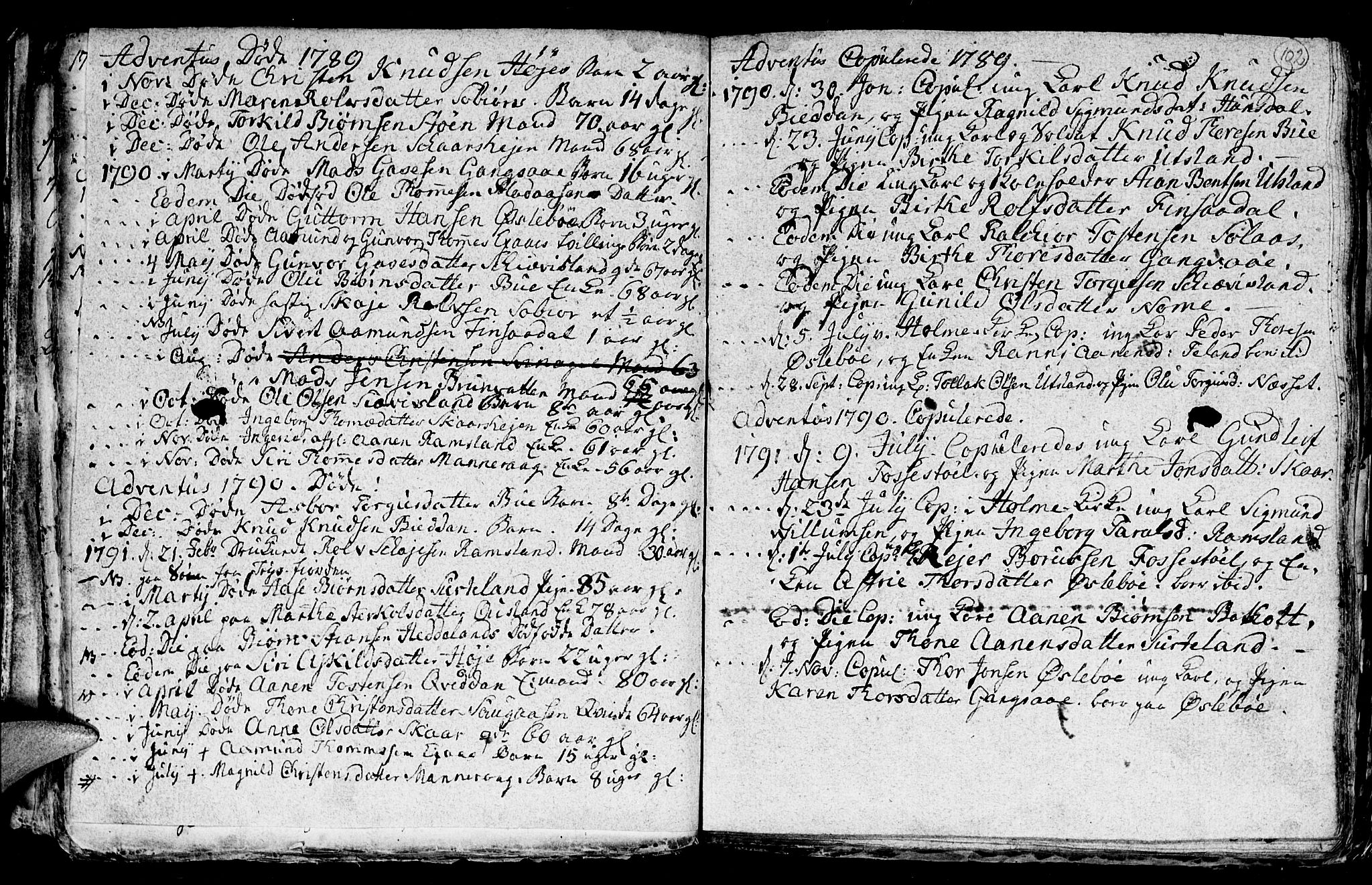 Holum sokneprestkontor, AV/SAK-1111-0022/F/Fb/Fba/L0001: Parish register (copy) no. B 1 /2, 1770-1802, p. 102