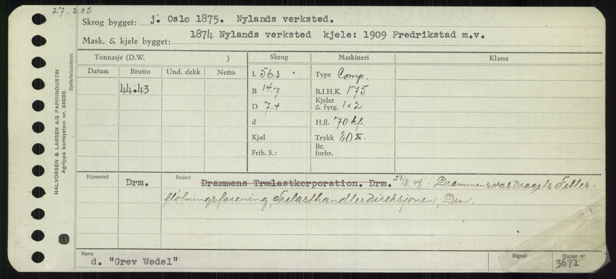 Sjøfartsdirektoratet med forløpere, Skipsmålingen, AV/RA-S-1627/H/Ha/L0002/0002: Fartøy, Eik-Hill / Fartøy, G-Hill, p. 253