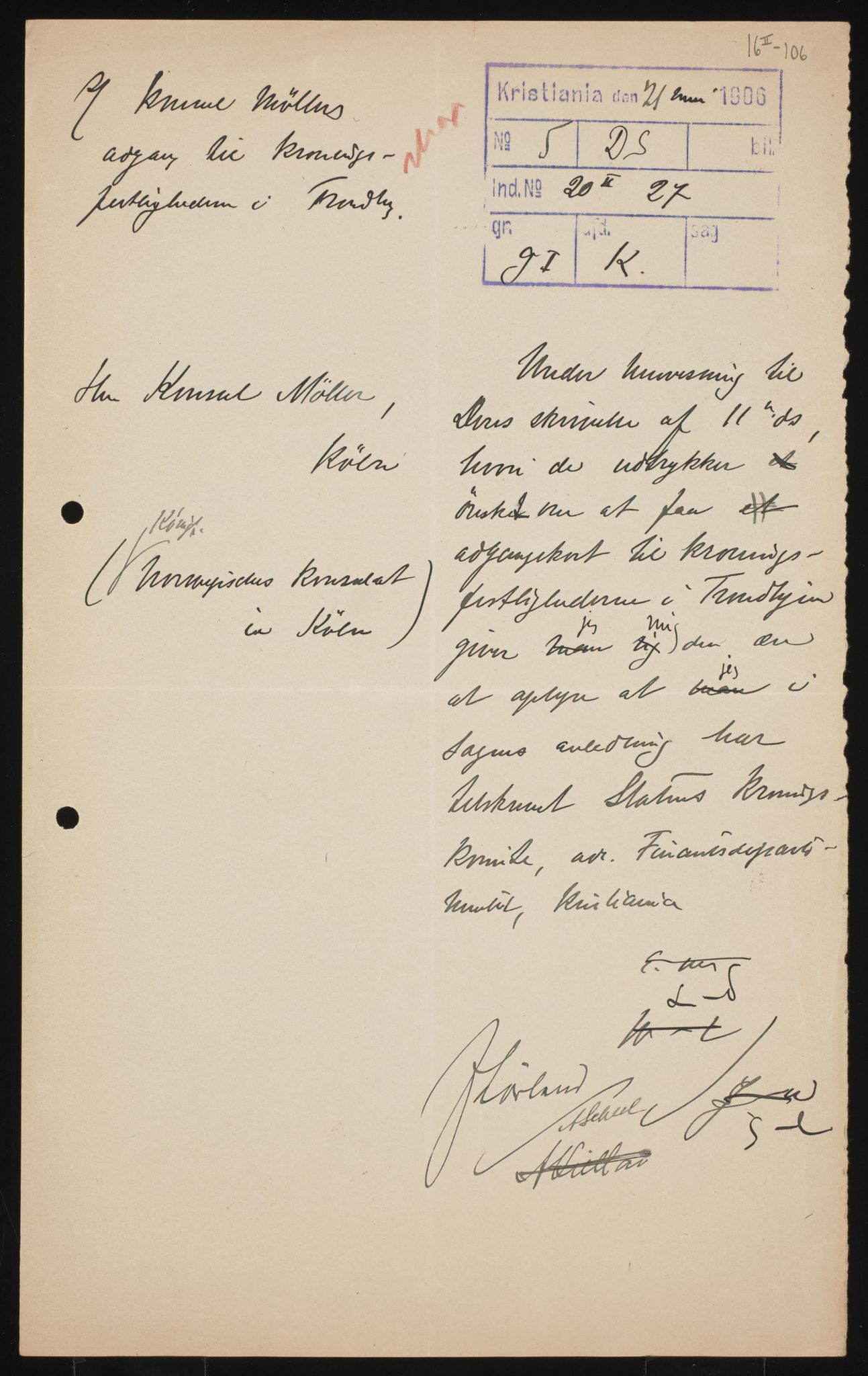 Utenriksdepartementet, AV/RA-S-2259, 1894-1906, p. 4