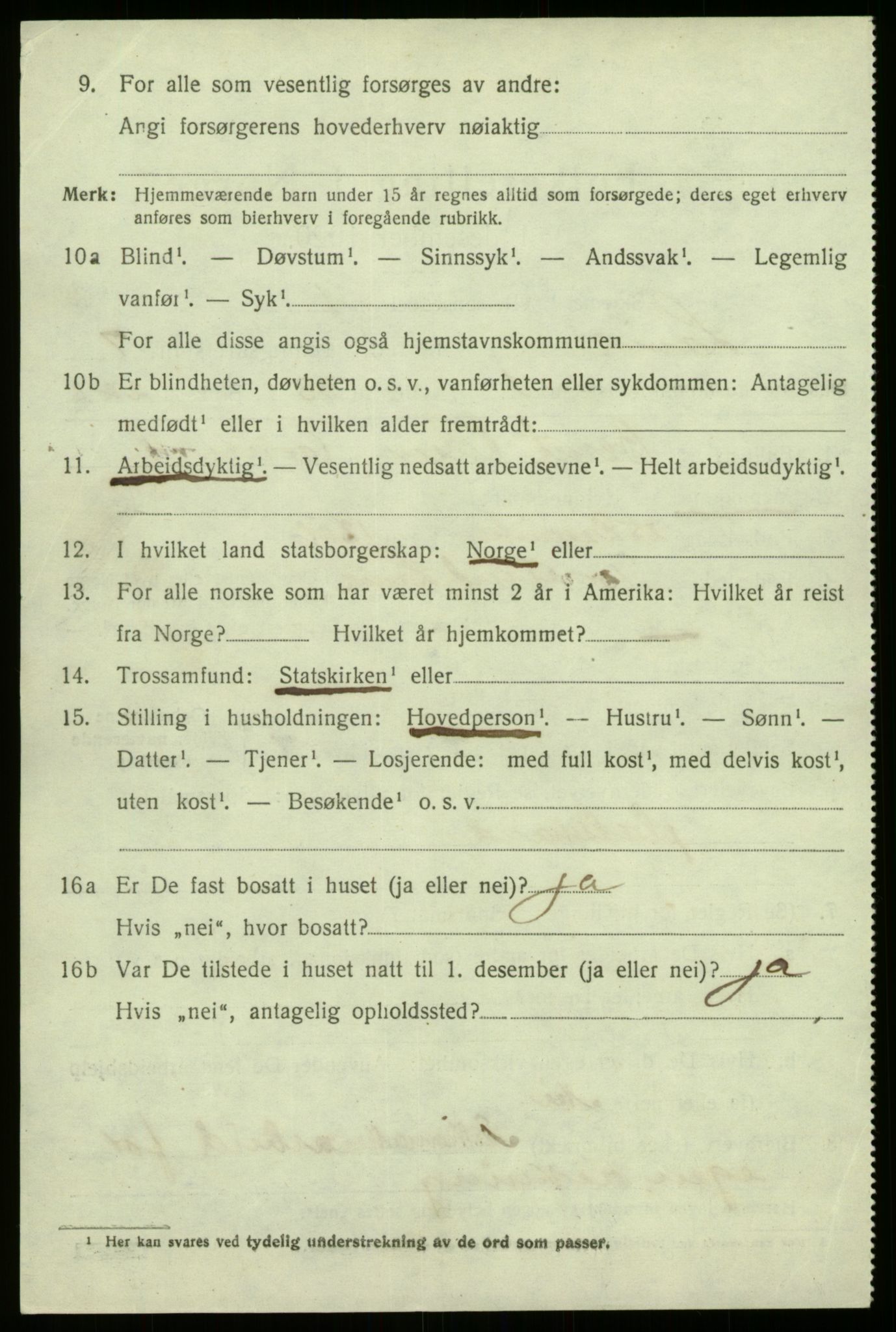 SAB, 1920 census for Lavik, 1920, p. 1525