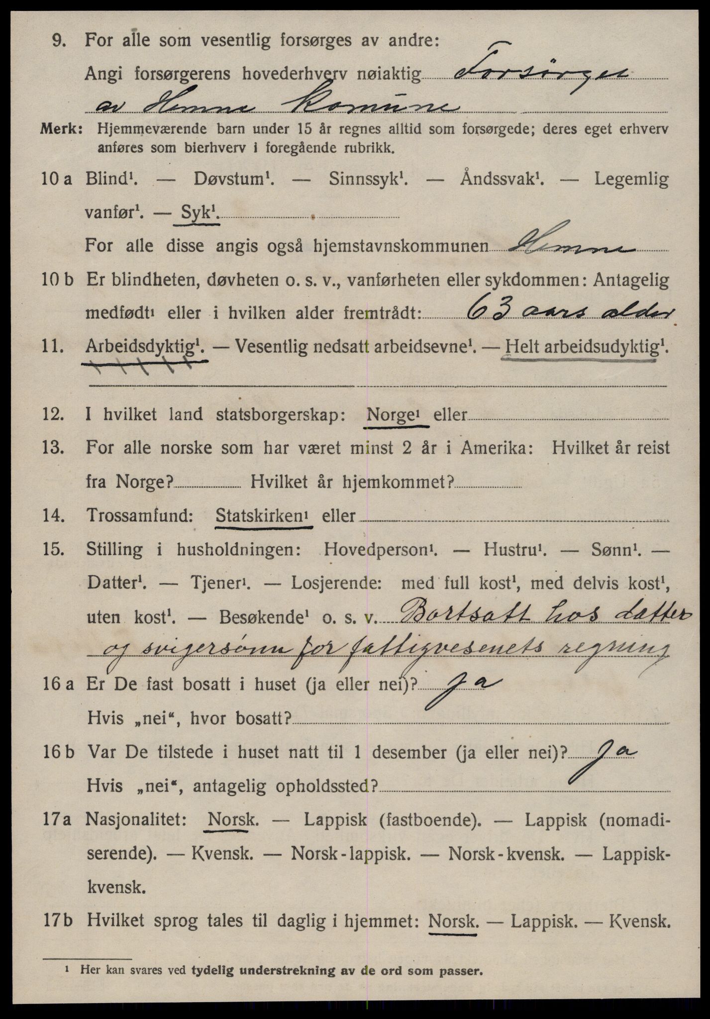 SAT, 1920 census for Hemne, 1920, p. 7935