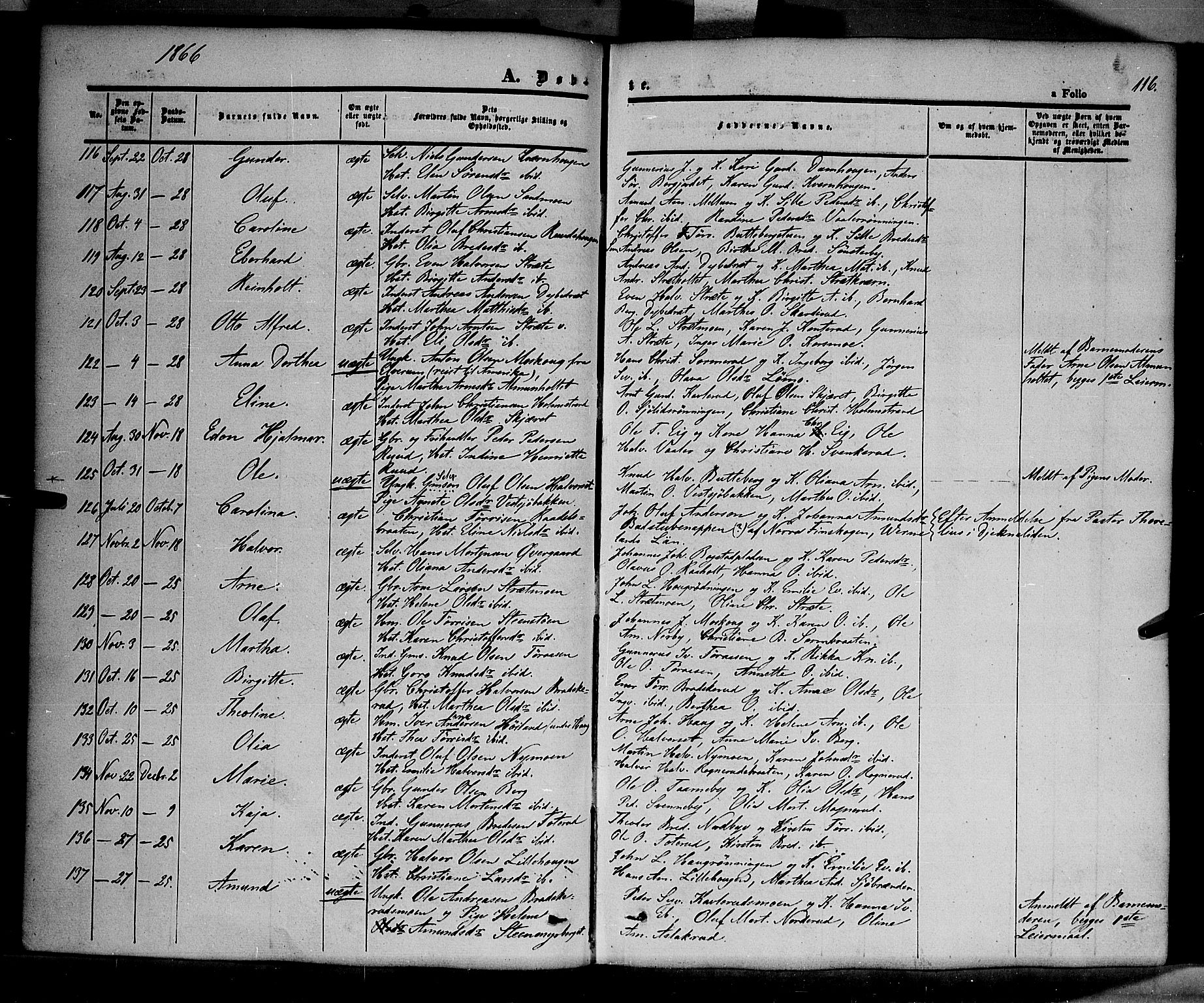 Våler prestekontor, Hedmark, AV/SAH-PREST-040/H/Ha/Haa/L0001: Parish register (official) no. 1, 1849-1878, p. 116