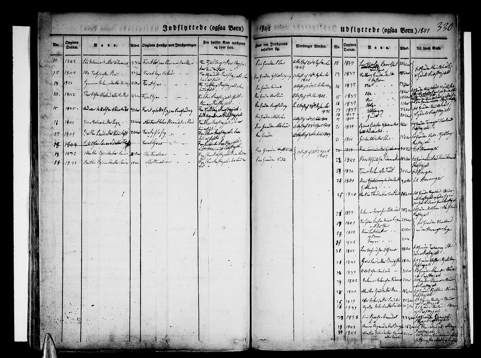 Skånevik sokneprestembete, SAB/A-77801/H/Haa: Parish register (official) no. A 4, 1828-1848, p. 330