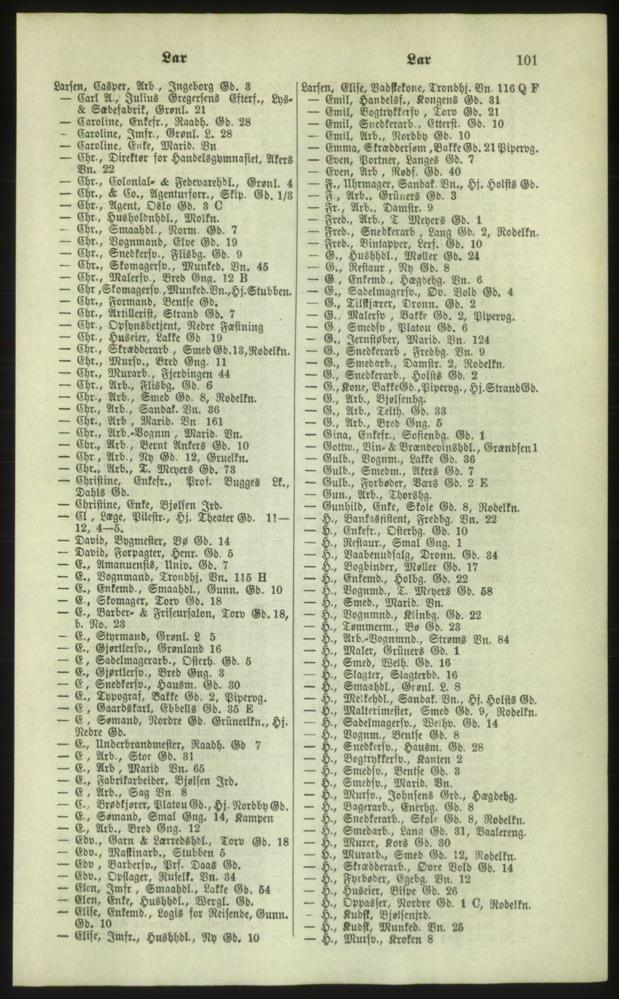 Kristiania/Oslo adressebok, PUBL/-, 1879, p. 101