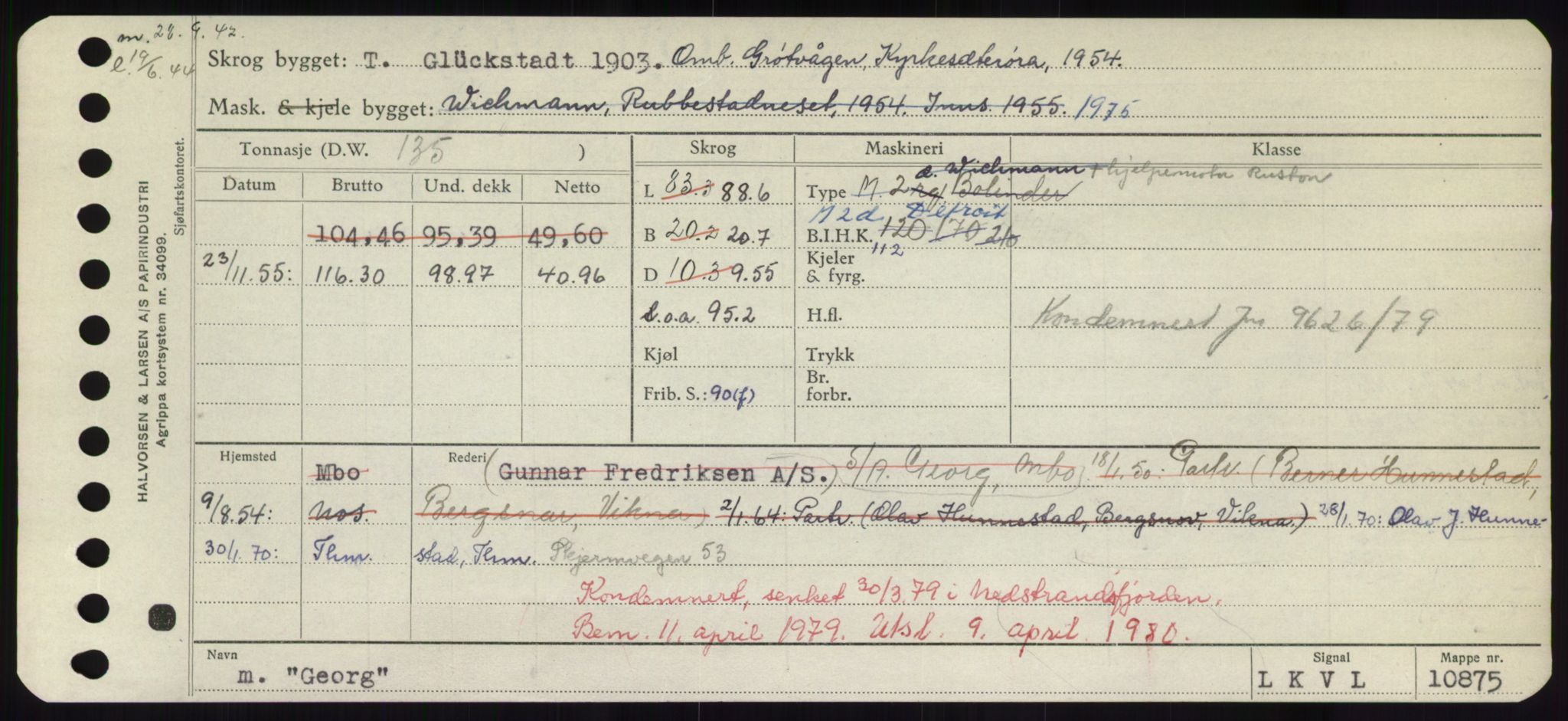 Sjøfartsdirektoratet med forløpere, Skipsmålingen, RA/S-1627/H/Hd/L0012: Fartøy, G-Glø, p. 203