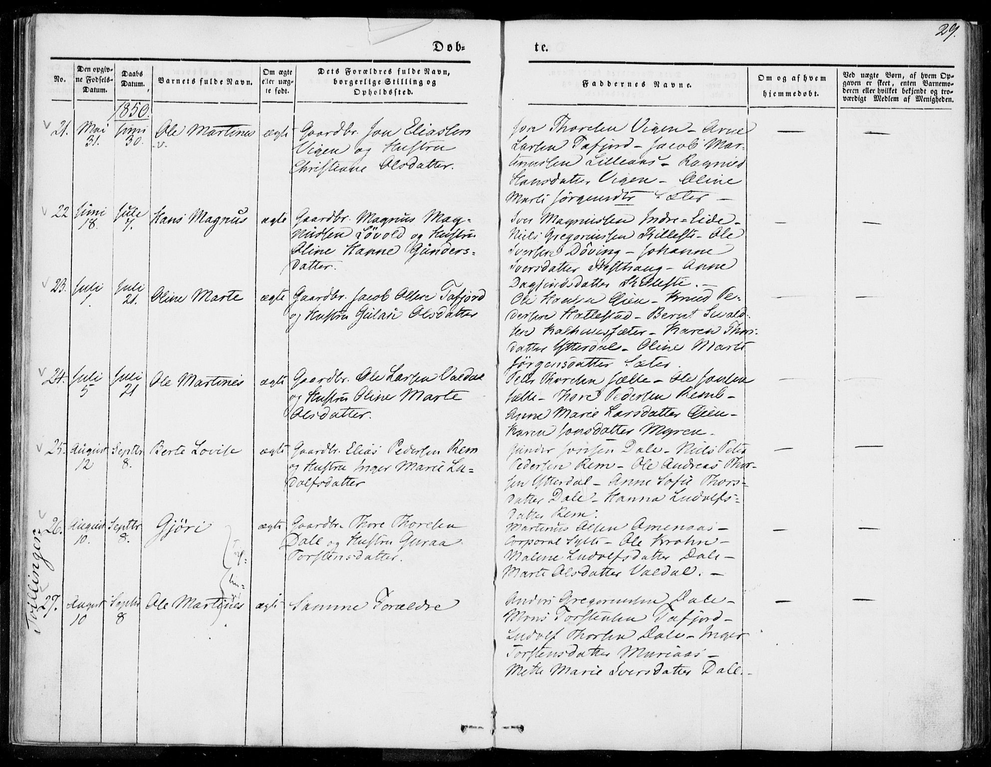 Ministerialprotokoller, klokkerbøker og fødselsregistre - Møre og Romsdal, AV/SAT-A-1454/519/L0249: Parish register (official) no. 519A08, 1846-1868, p. 29