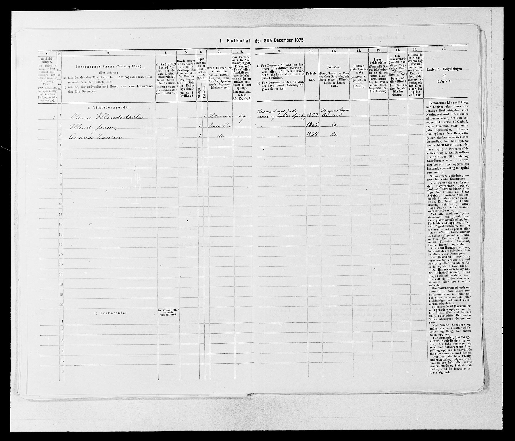 SAB, 1875 census for 1421P Aurland, 1875, p. 236