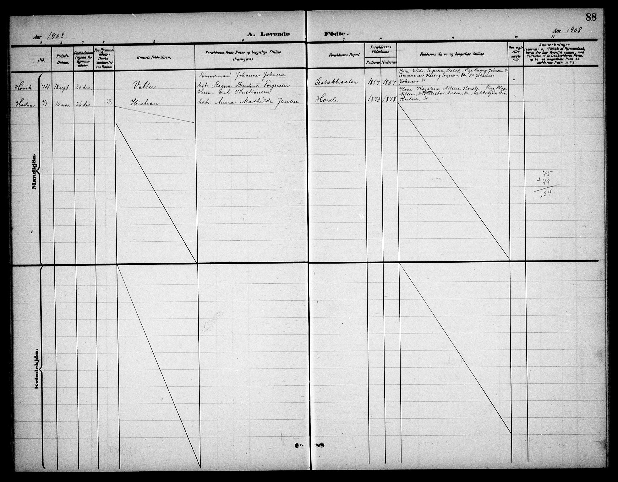 Østre Bærum prestekontor Kirkebøker, AV/SAO-A-10887/G/Ga/L0001: Parish register (copy) no. 1, 1898-1913, p. 88