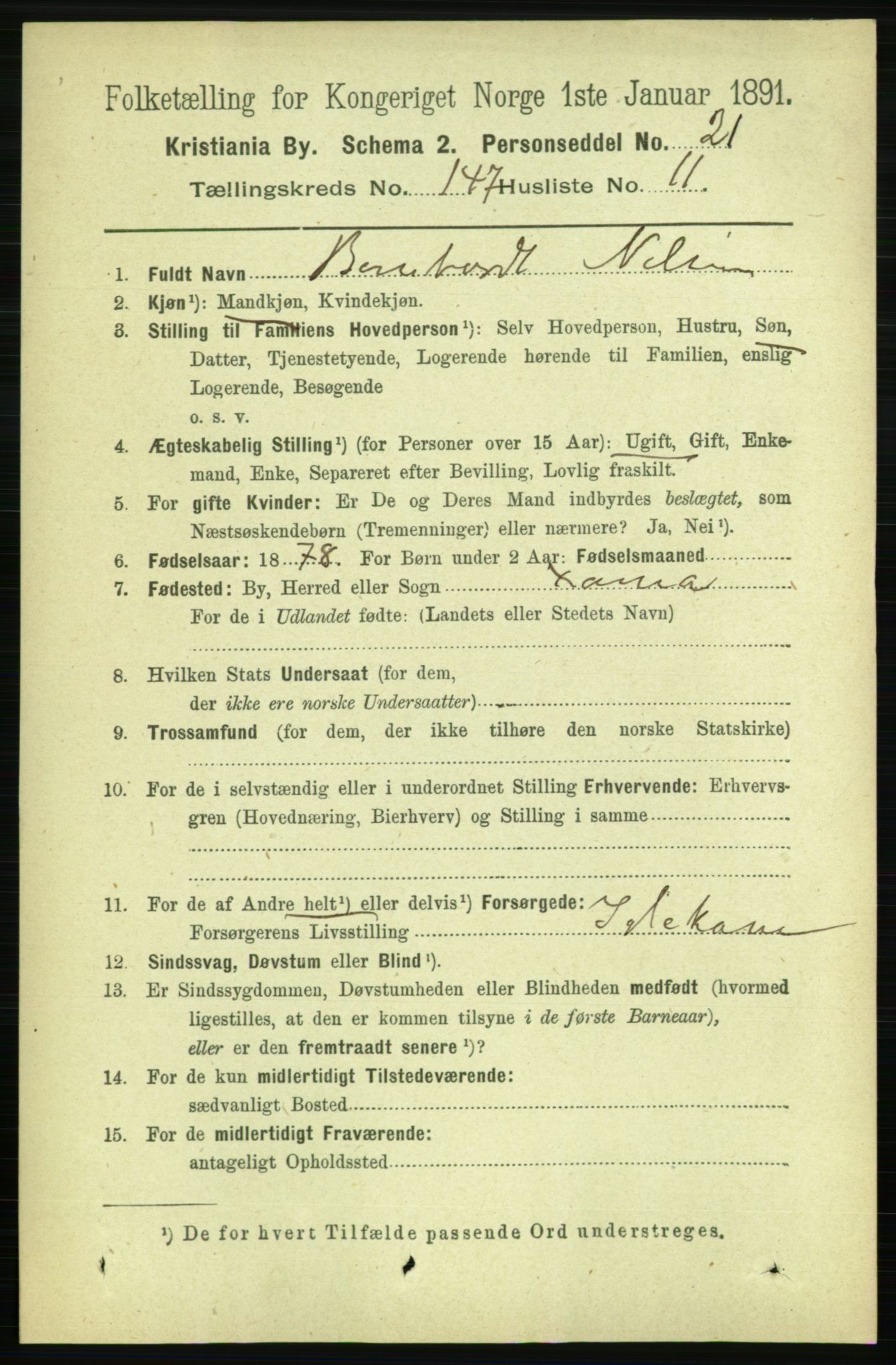 RA, 1891 census for 0301 Kristiania, 1891, p. 81948