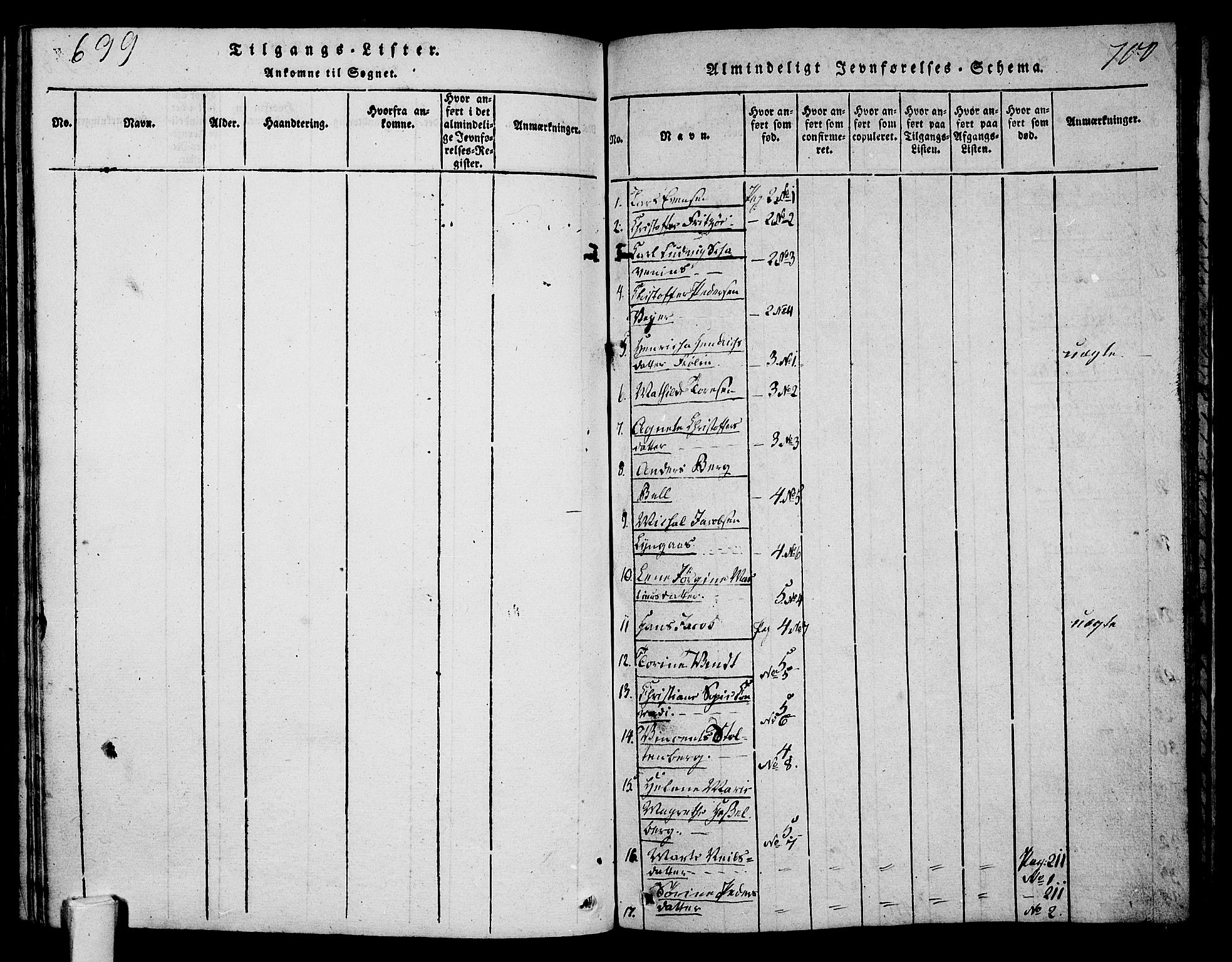 Tønsberg kirkebøker, SAKO/A-330/F/Fa/L0004: Parish register (official) no. I 4, 1813-1826, p. 699-700