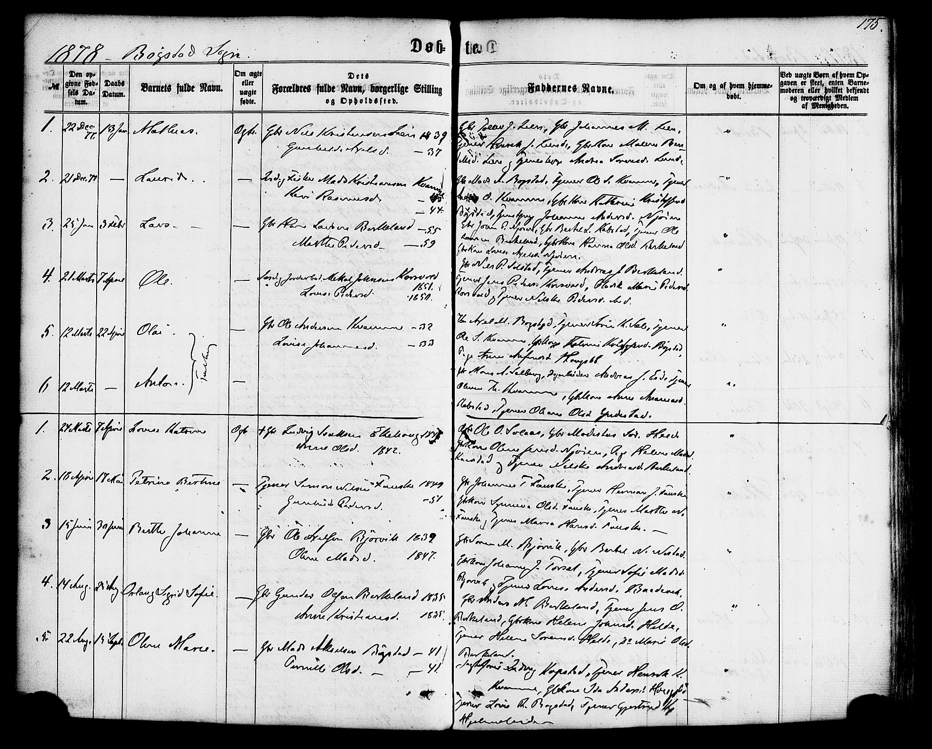 Gaular sokneprestembete, SAB/A-80001/H/Haa: Parish register (official) no. A 5, 1860-1881, p. 175
