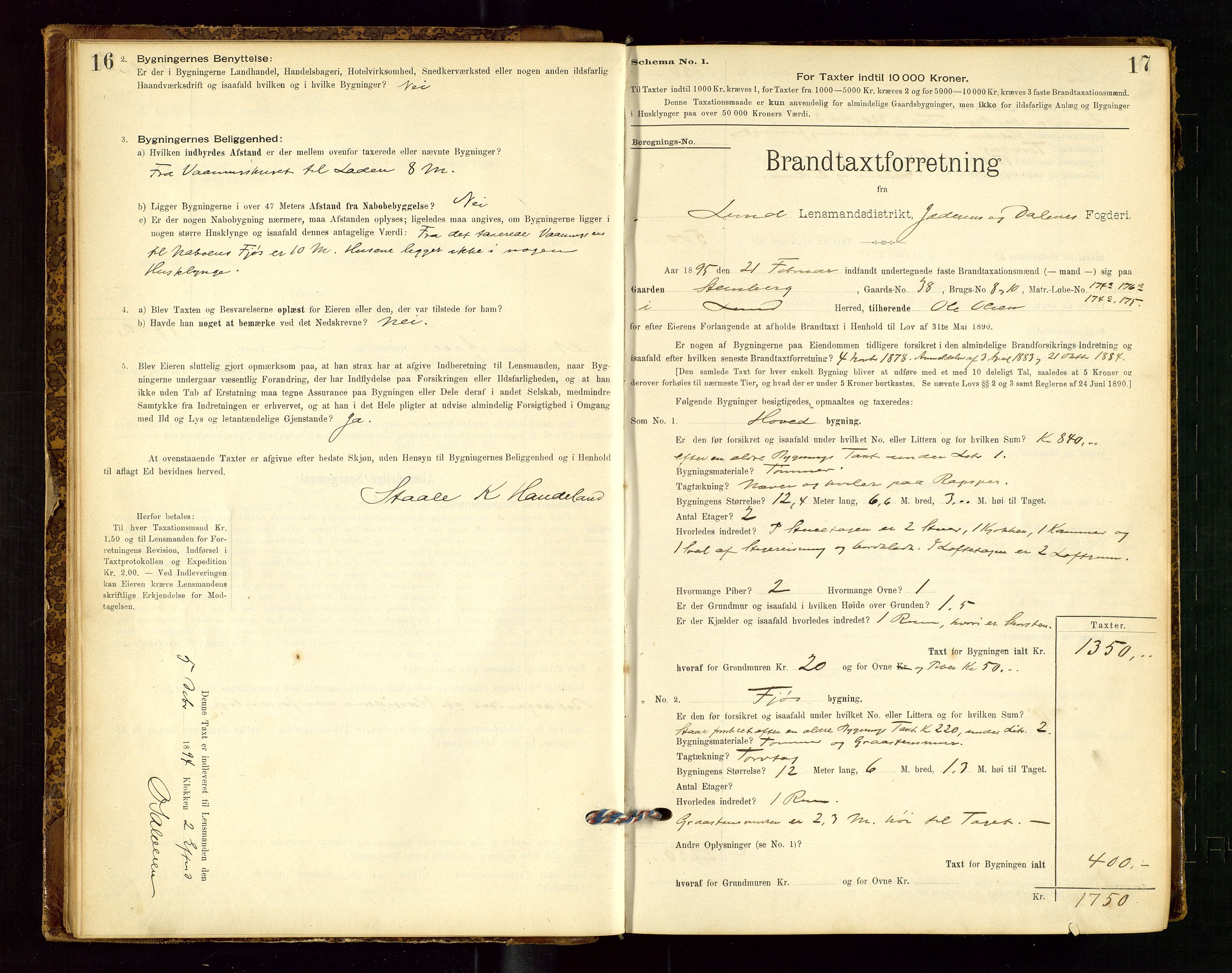 Lund lensmannskontor, AV/SAST-A-100303/Gob/L0001: "Brandtakstprotokol", 1894-1907, p. 16-17