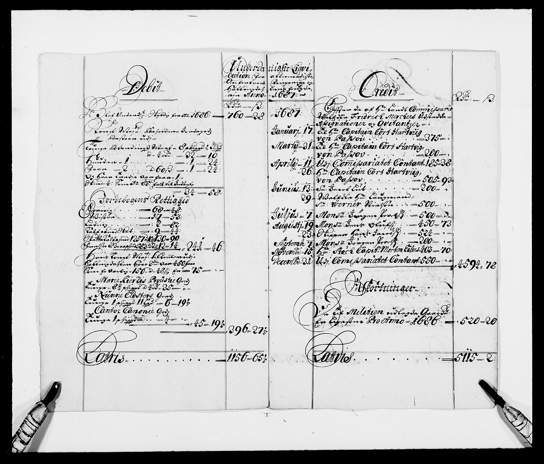 Rentekammeret inntil 1814, Reviderte regnskaper, Fogderegnskap, AV/RA-EA-4092/R21/L1447: Fogderegnskap Ringerike og Hallingdal, 1687-1689, p. 2