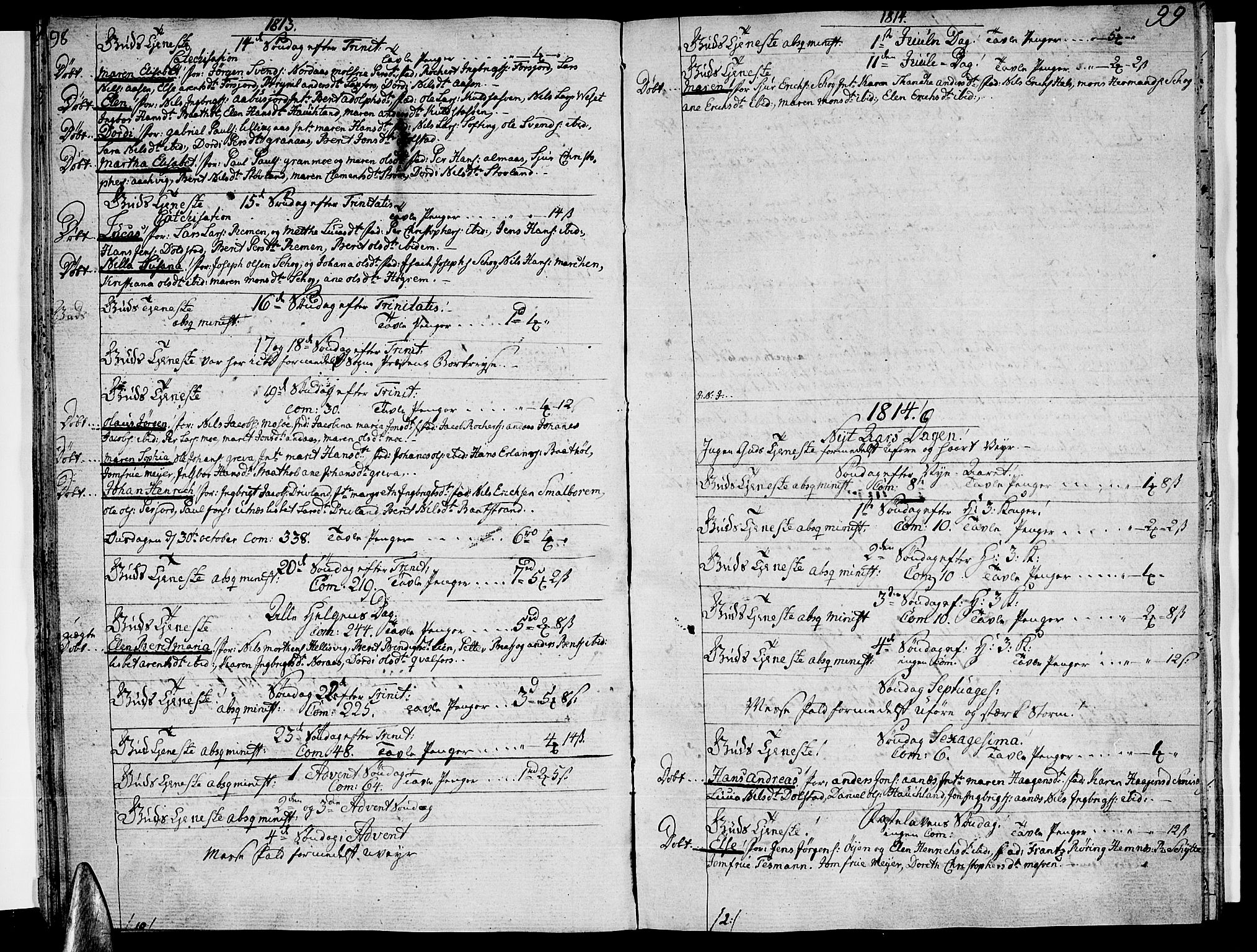 Ministerialprotokoller, klokkerbøker og fødselsregistre - Nordland, SAT/A-1459/820/L0287: Parish register (official) no. 820A08, 1800-1819, p. 98-99
