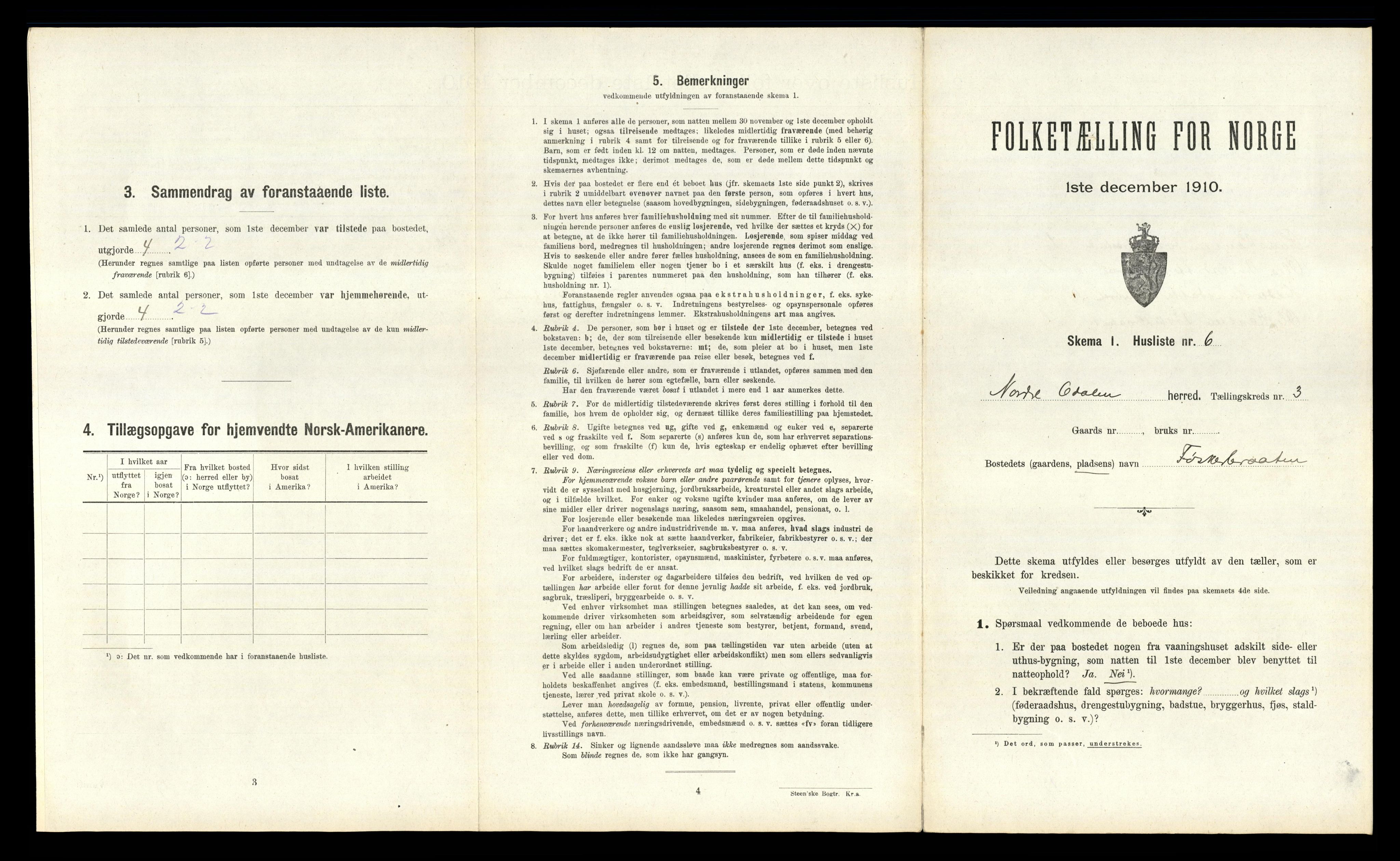 RA, 1910 census for Nord-Odal, 1910, p. 351