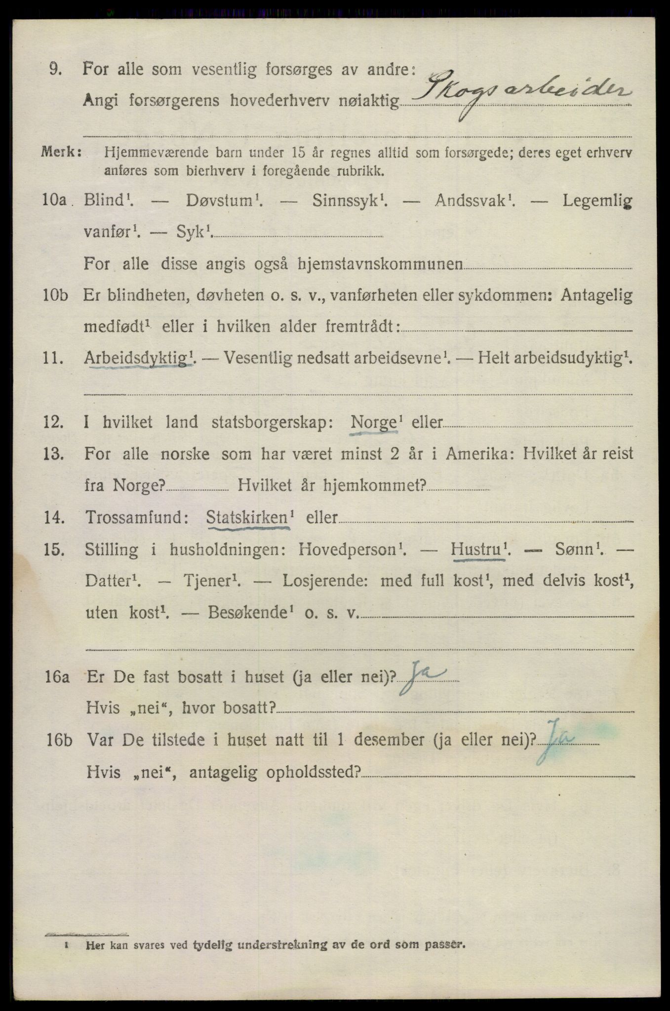 SAKO, 1920 census for Bamble, 1920, p. 2018