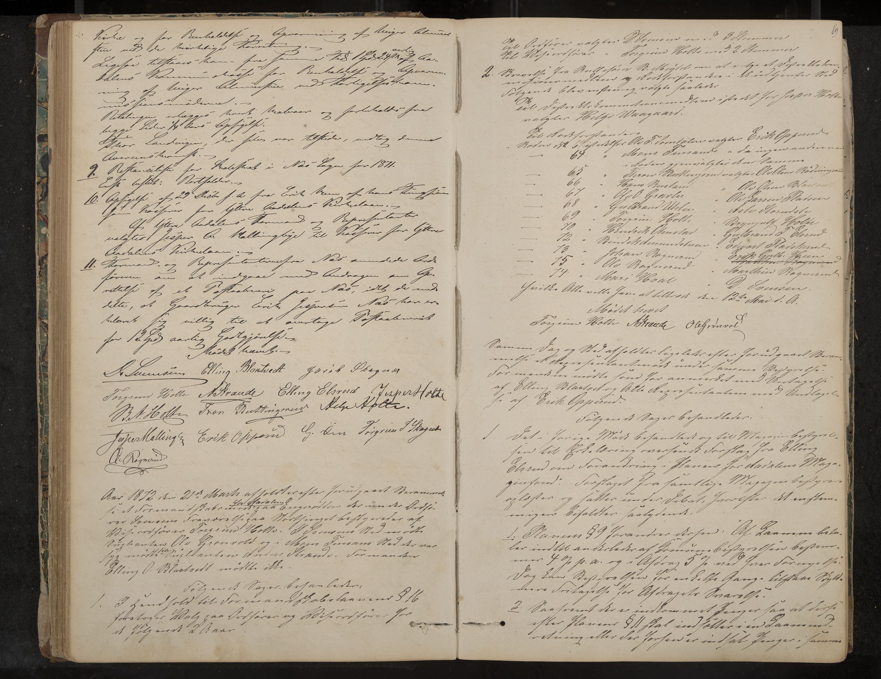 Ådal formannskap og sentraladministrasjon, IKAK/0614021/A/Aa/L0001: Møtebok, 1858-1891, p. 89