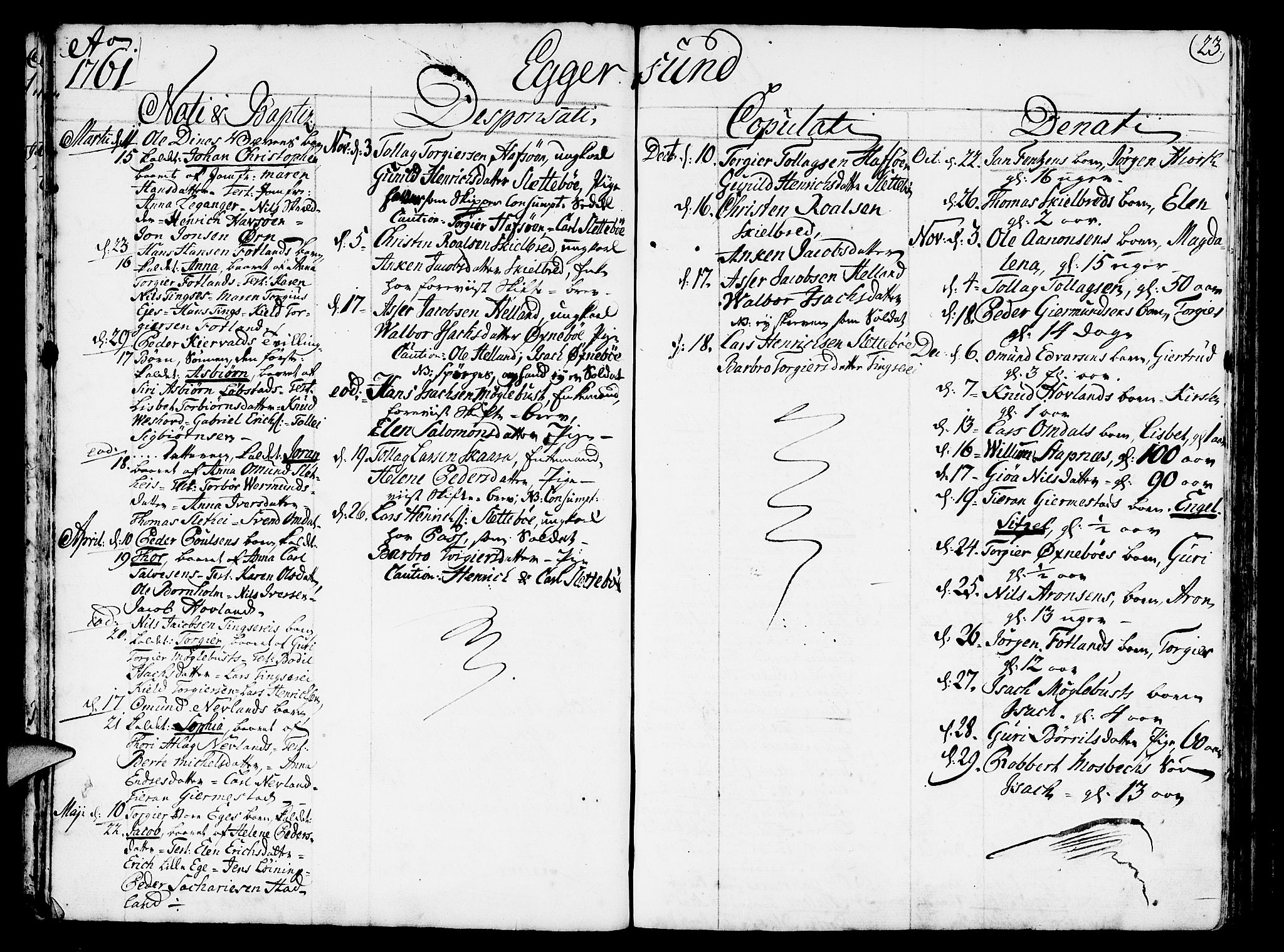 Eigersund sokneprestkontor, SAST/A-101807/S08/L0003: Parish register (official) no. A 3, 1758-1775, p. 23