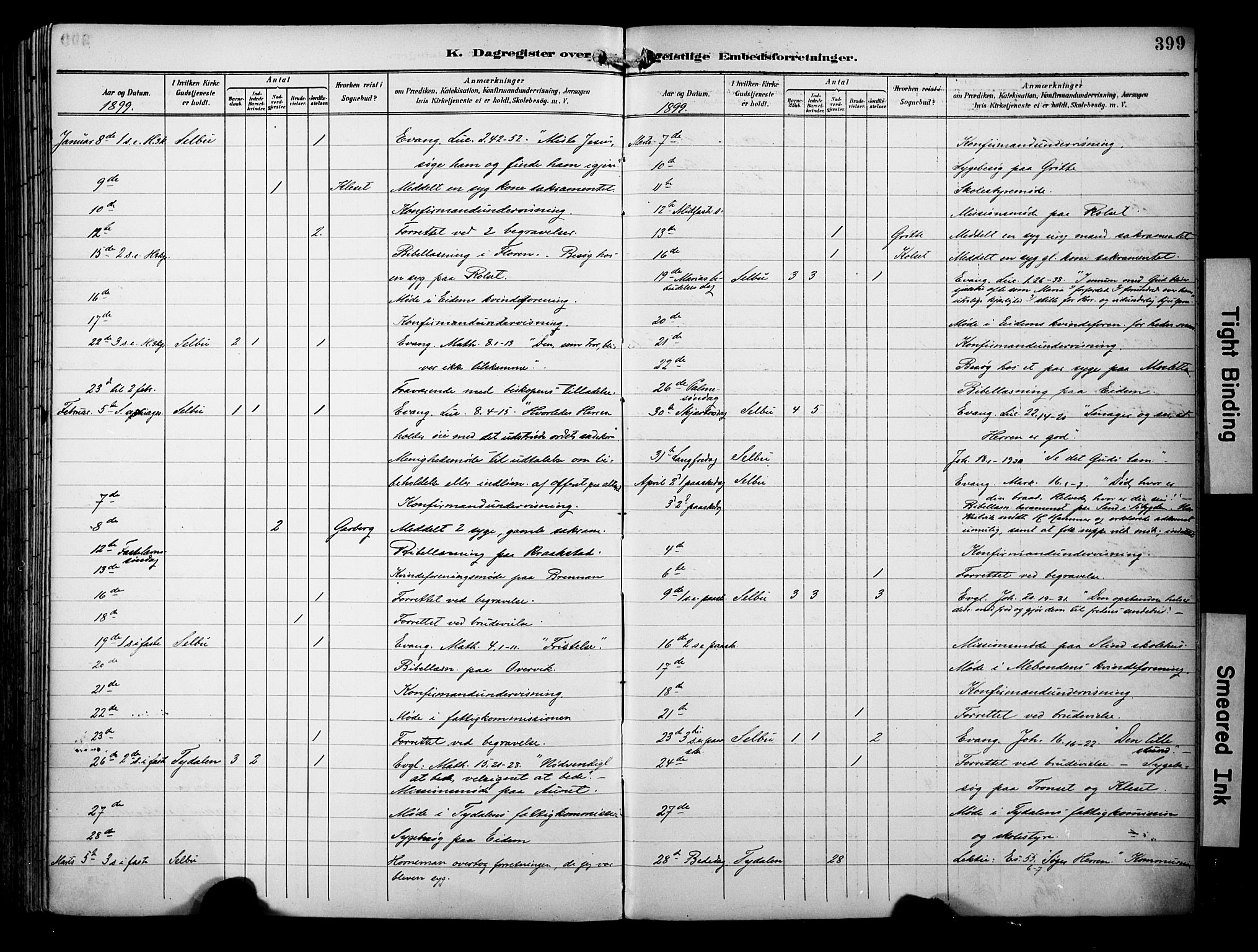 Ministerialprotokoller, klokkerbøker og fødselsregistre - Sør-Trøndelag, SAT/A-1456/695/L1149: Parish register (official) no. 695A09, 1891-1902, p. 399