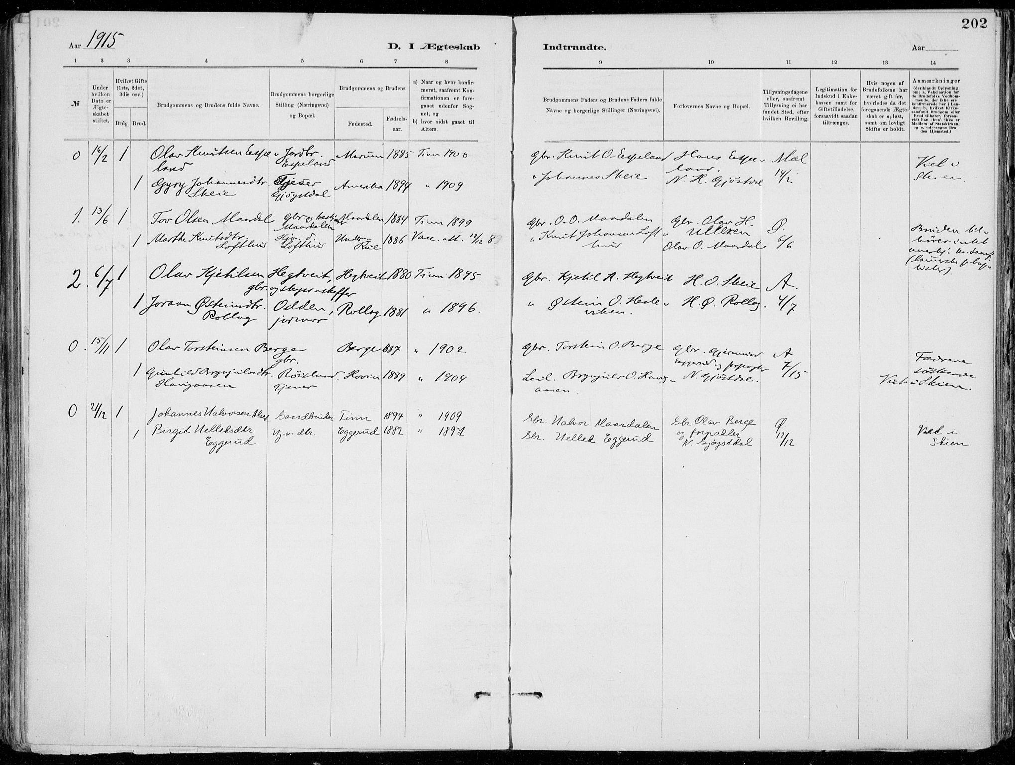 Tinn kirkebøker, AV/SAKO-A-308/F/Fa/L0007: Parish register (official) no. I 7, 1878-1922, p. 202