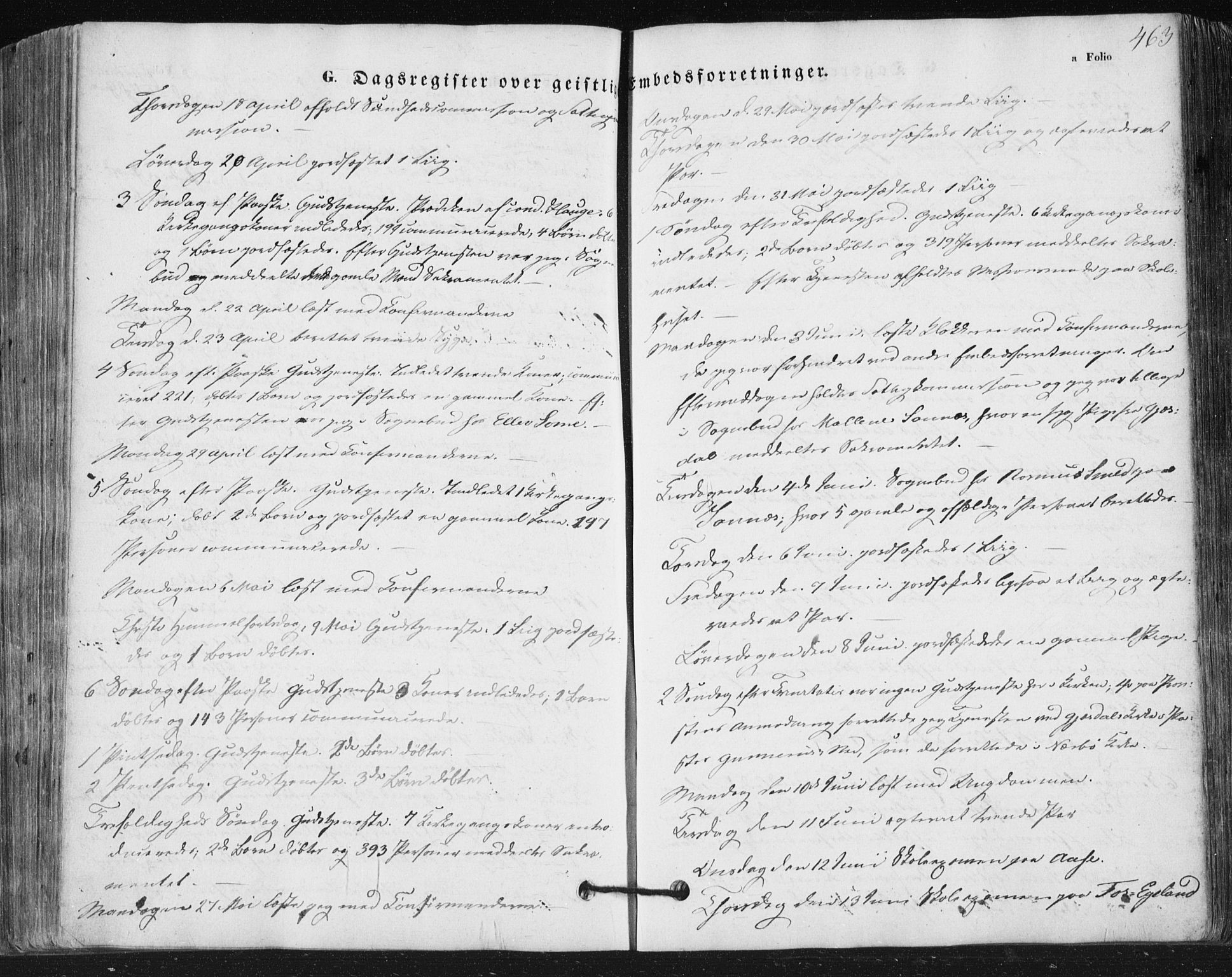 Høyland sokneprestkontor, AV/SAST-A-101799/001/30BA/L0008: Parish register (official) no. A 8, 1841-1856, p. 463