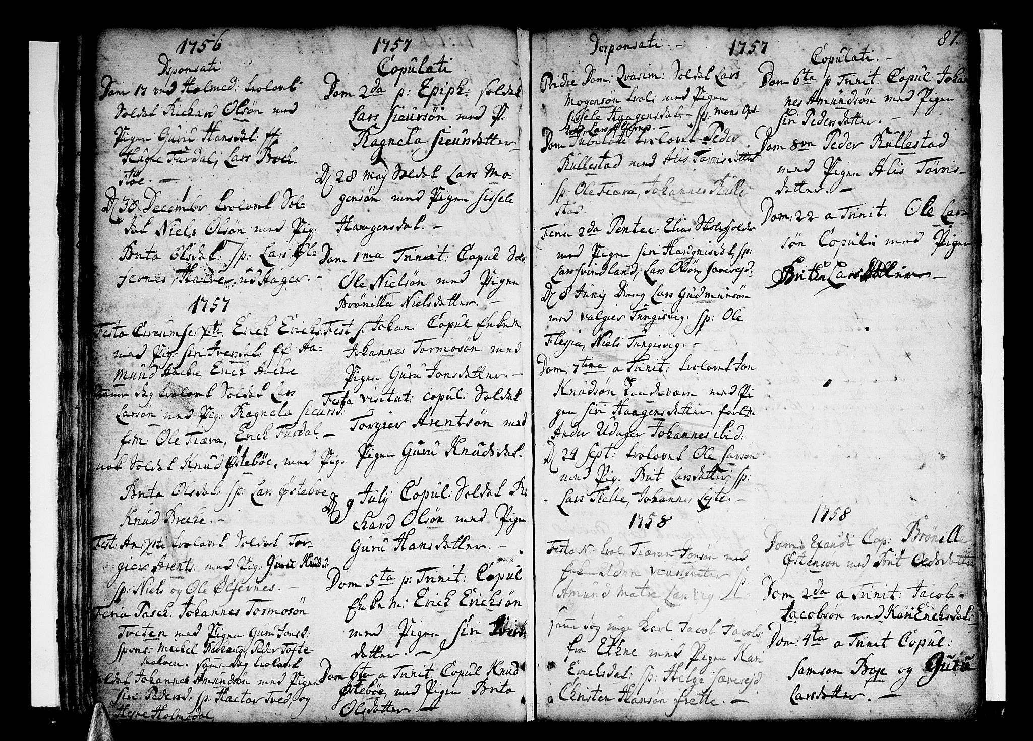 Skånevik sokneprestembete, SAB/A-77801/H/Haa: Parish register (official) no. A 1, 1745-1789, p. 87