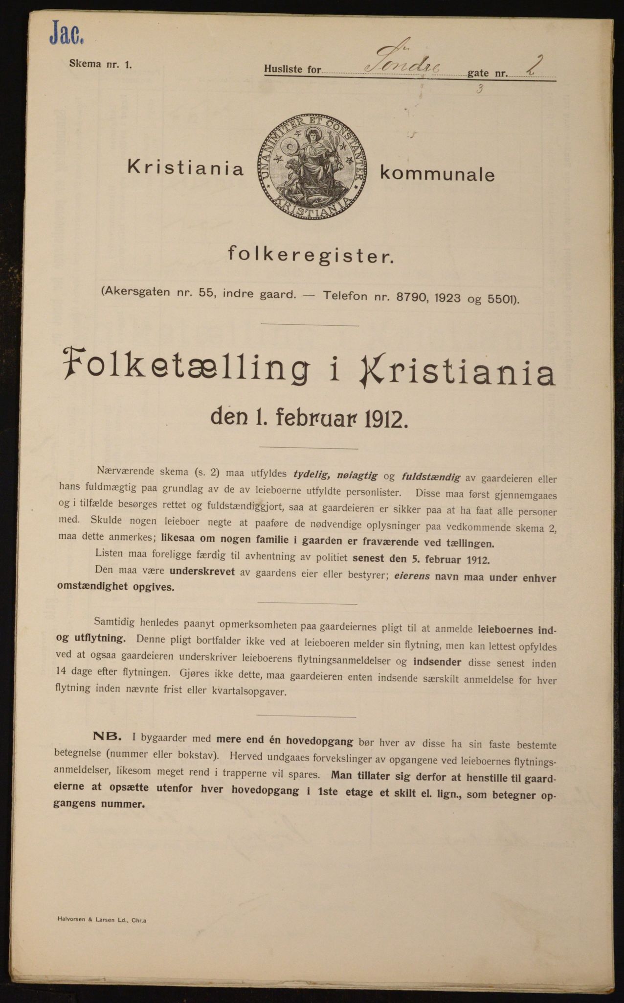 OBA, Municipal Census 1912 for Kristiania, 1912, p. 106358