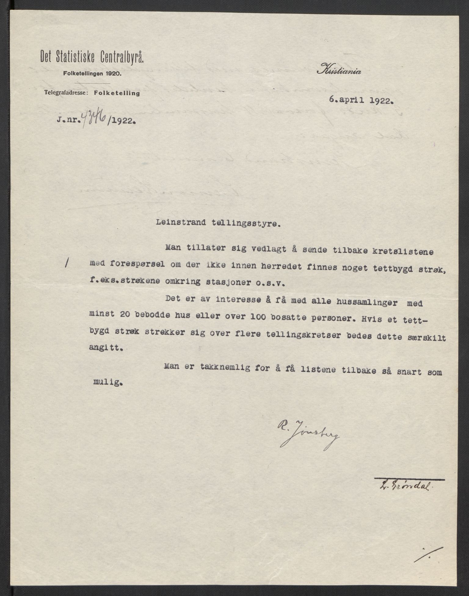 SAT, 1920 census for Leinstrand, 1920, p. 3