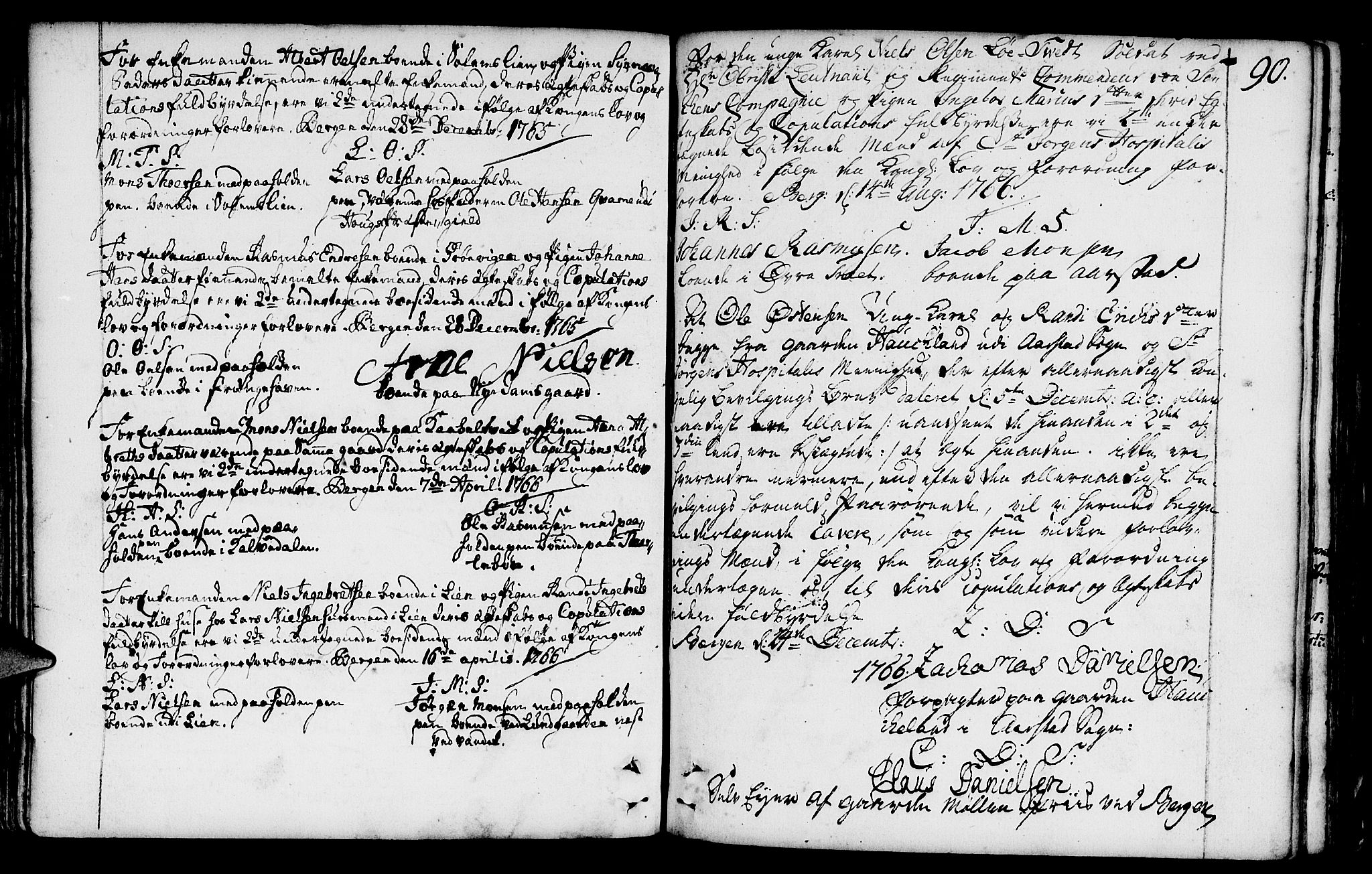 St. Jørgens hospital og Årstad sokneprestembete, AV/SAB-A-99934: Parish register (official) no. A 1, 1743-1823, p. 90