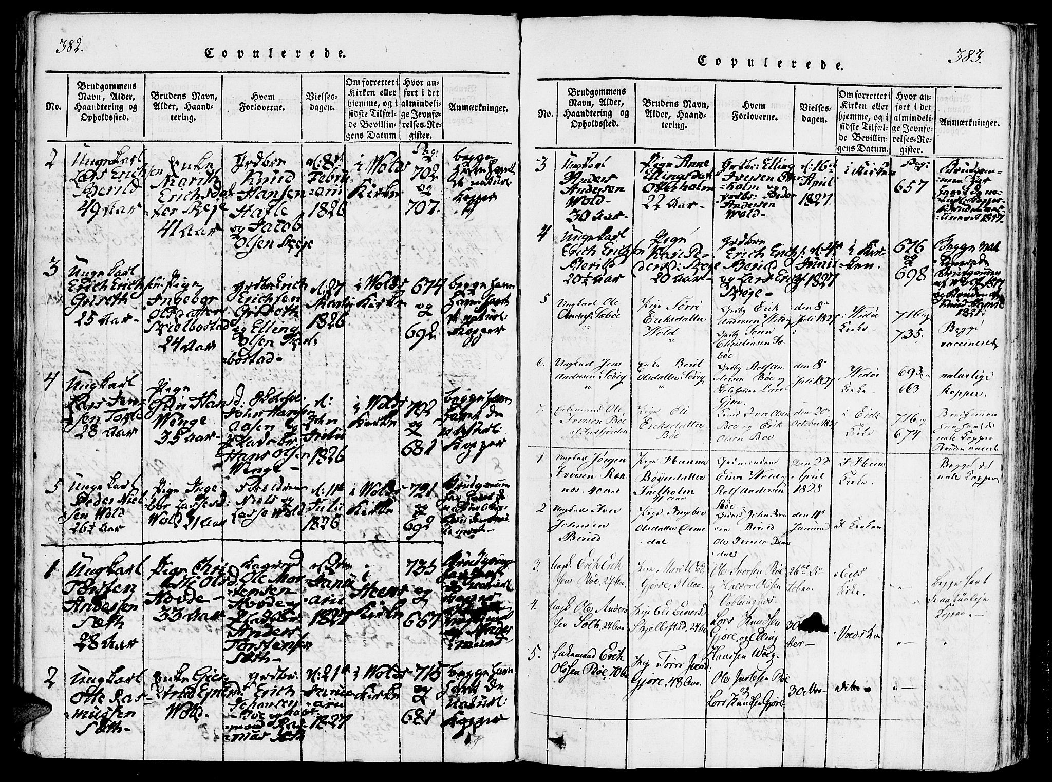 Ministerialprotokoller, klokkerbøker og fødselsregistre - Møre og Romsdal, SAT/A-1454/543/L0561: Parish register (official) no. 543A01, 1818-1853, p. 382-383