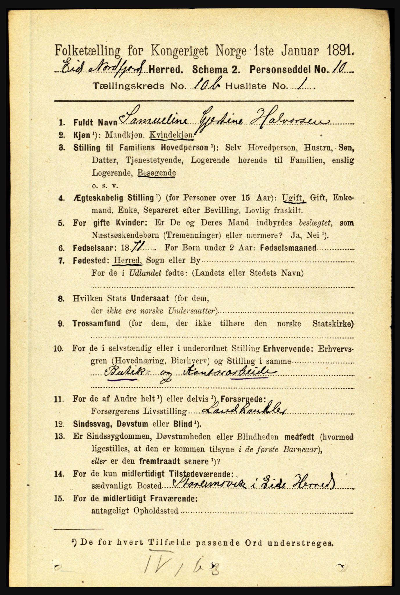 RA, 1891 census for 1443 Eid, 1891, p. 3345