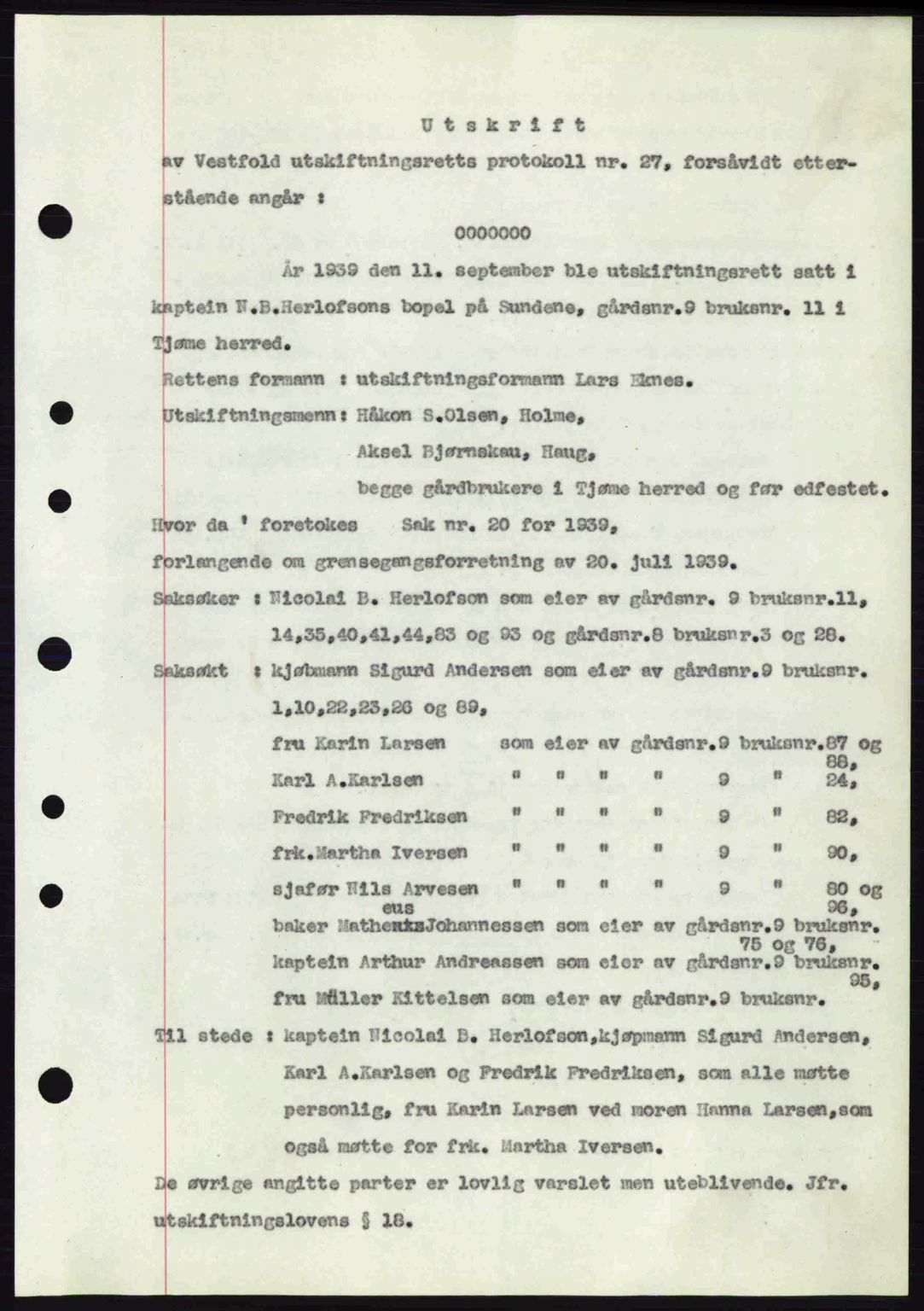 Tønsberg sorenskriveri, AV/SAKO-A-130/G/Ga/Gaa/L0010: Mortgage book no. A10, 1941-1941, Diary no: : 595/1941