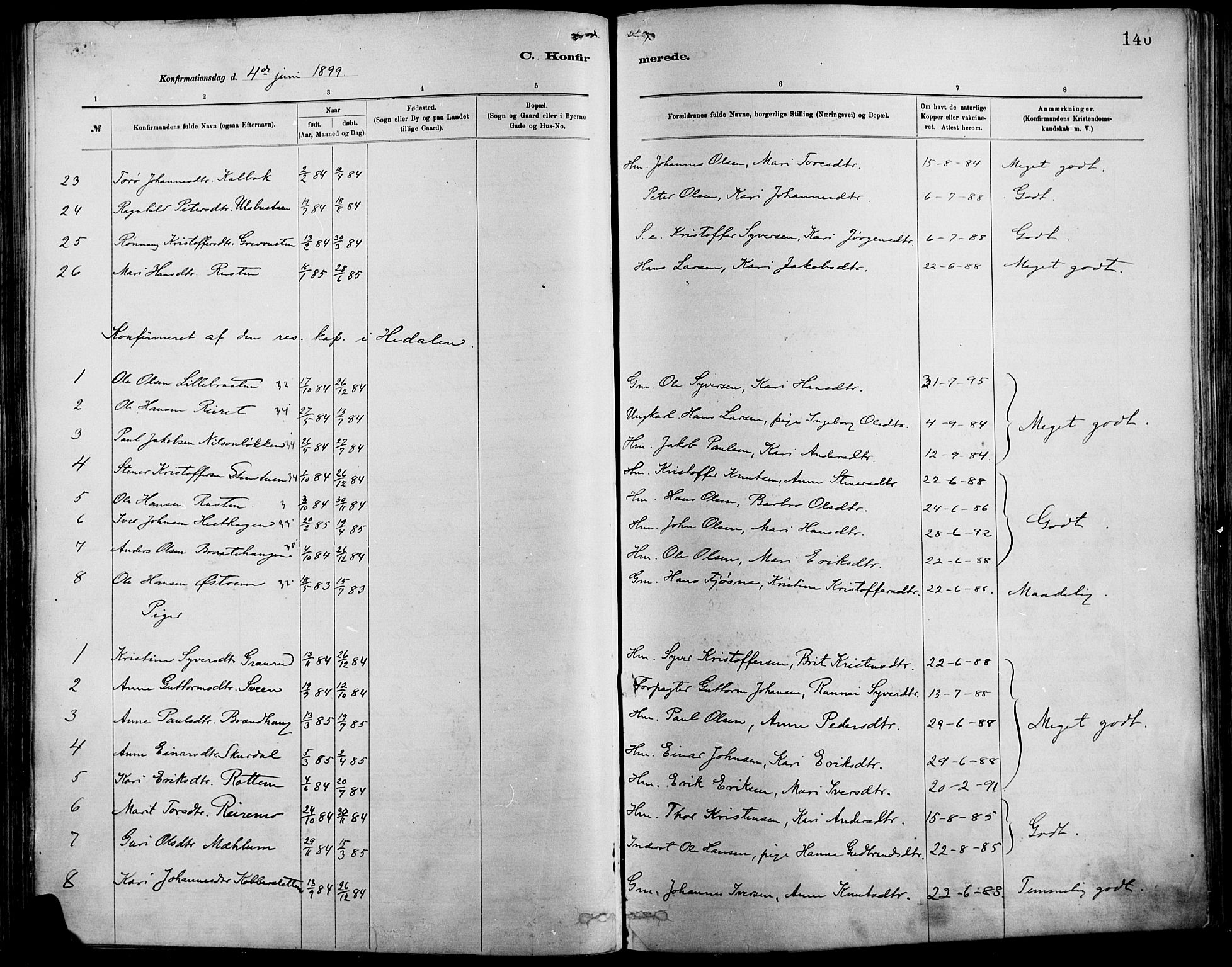 Vågå prestekontor, AV/SAH-PREST-076/H/Ha/Haa/L0009: Parish register (official) no. 9, 1886-1904, p. 146