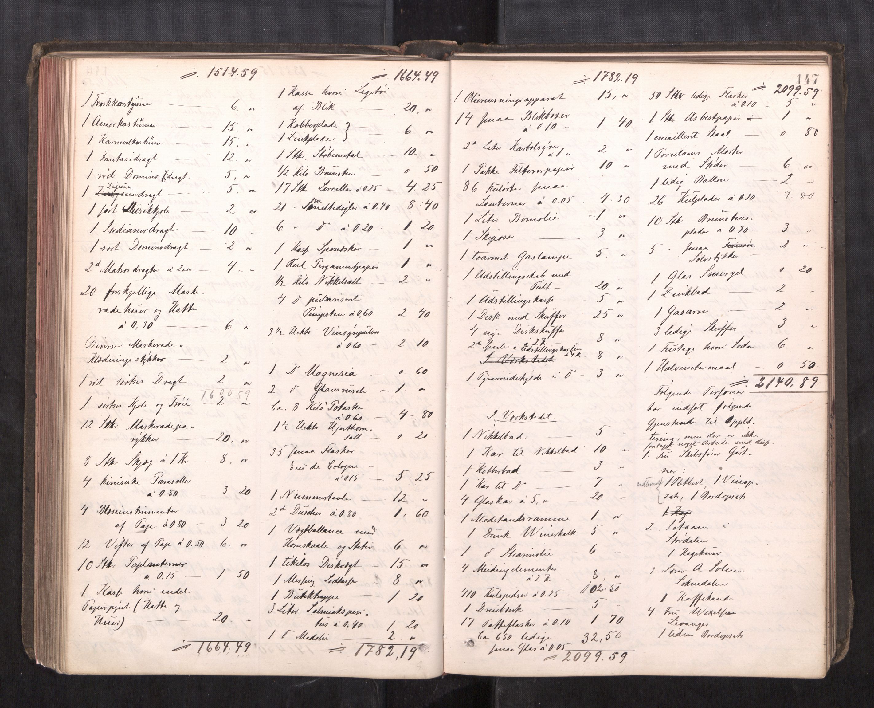 Trondheim byfogd, AV/SAT-A-0003/1/3/3C/L0013: Skifteregistreringsprotokoll - 19/7-14/8. (u/ register), 1887-1893, p. 147