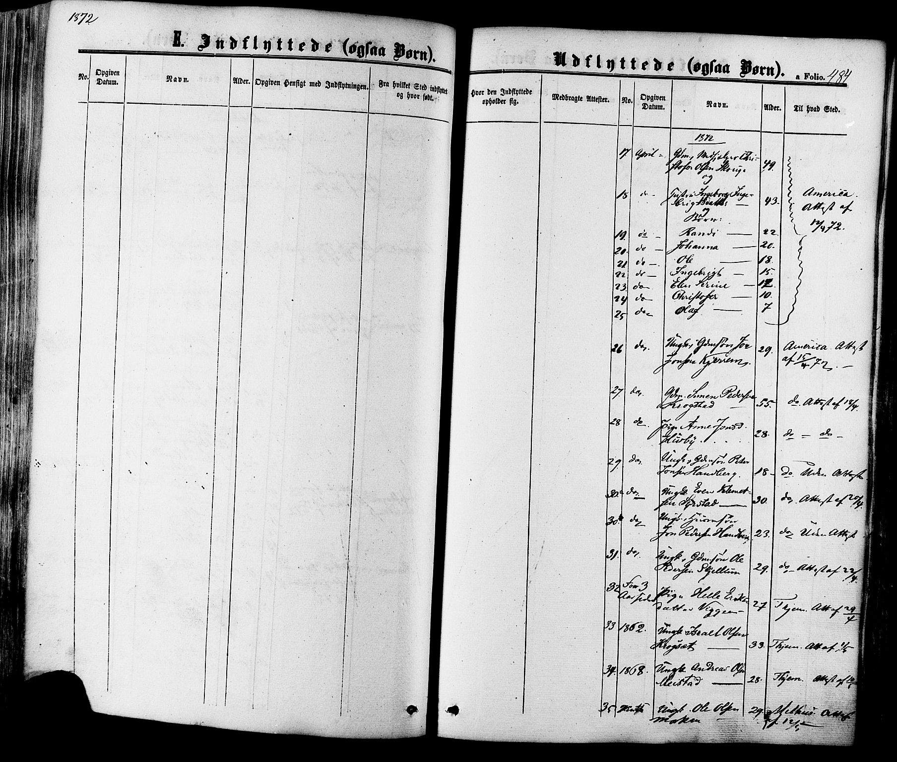 Ministerialprotokoller, klokkerbøker og fødselsregistre - Sør-Trøndelag, SAT/A-1456/665/L0772: Parish register (official) no. 665A07, 1856-1878, p. 484