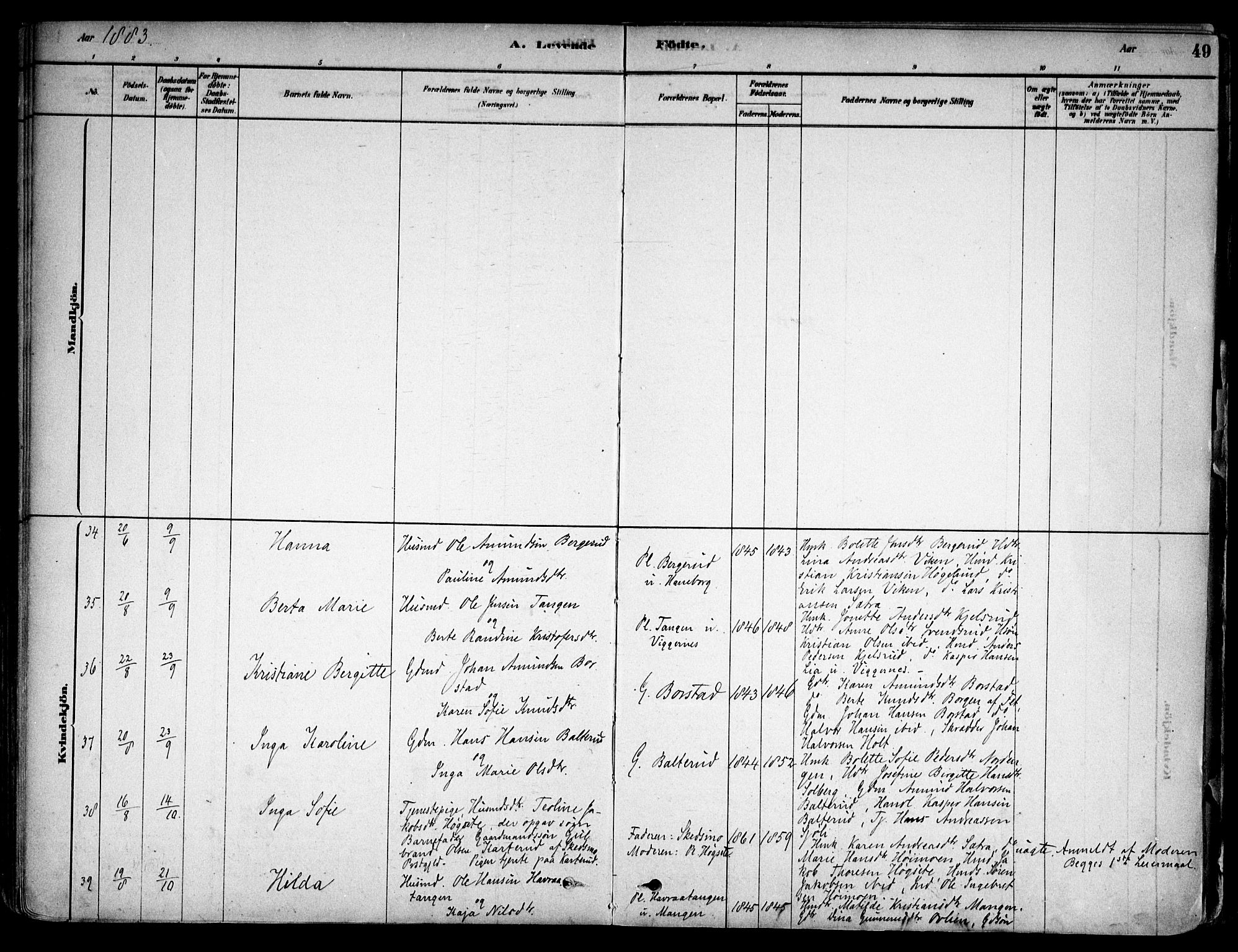 Aurskog prestekontor Kirkebøker, AV/SAO-A-10304a/F/Fa/L0008: Parish register (official) no. I 8, 1878-1937, p. 49